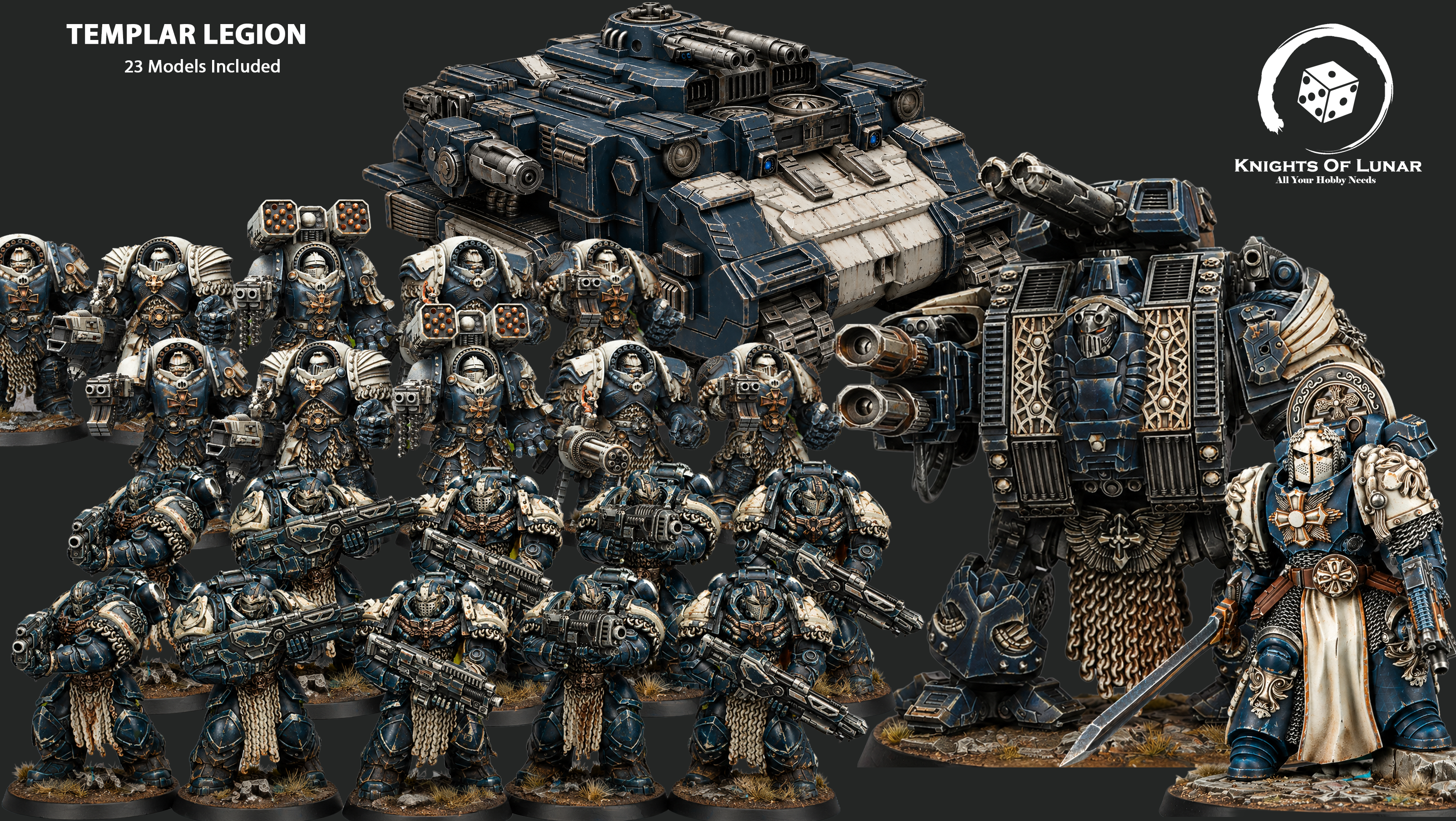 Templar Legion 32mm Resin Miniatures – Sci Fi Fantasy Crusader Army for Wargaming
