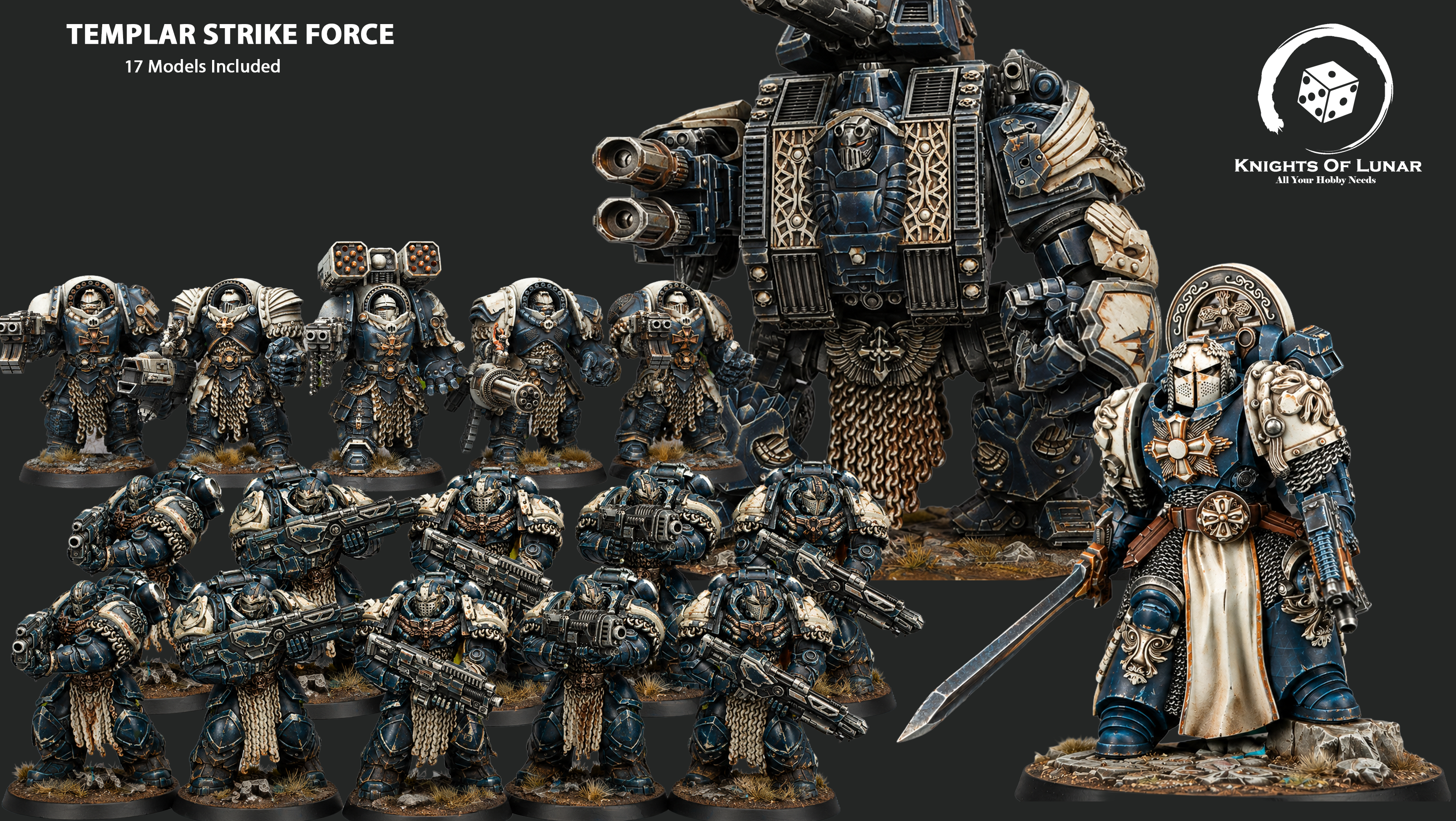 Templar Strike Force 32mm Resin Miniatures – Sci Fi Fantasy Crusader Army for Wargaming