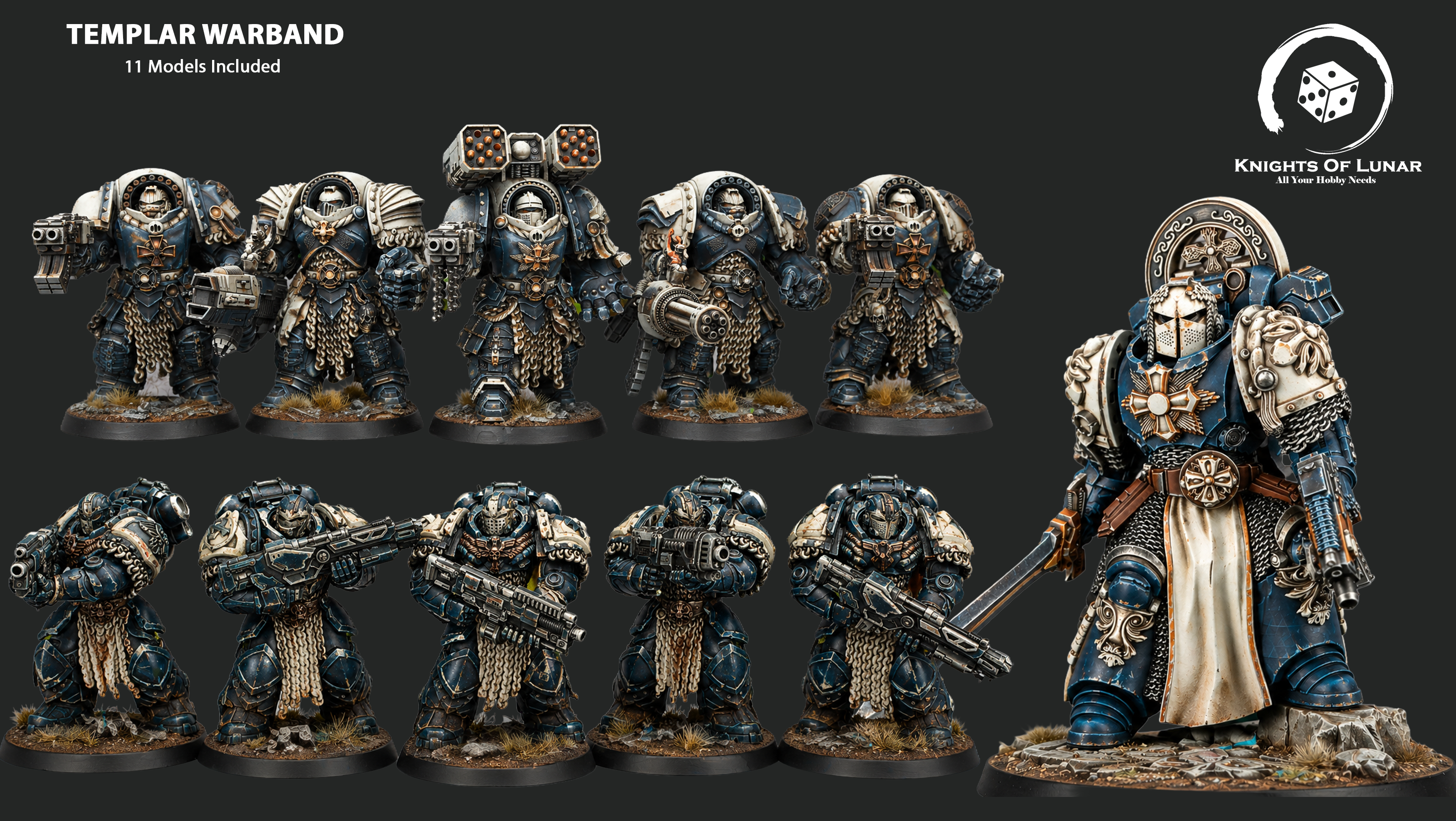 Templar Warband 32mm Resin Miniatures – Sci Fi Fantasy Knight Army for Wargaming