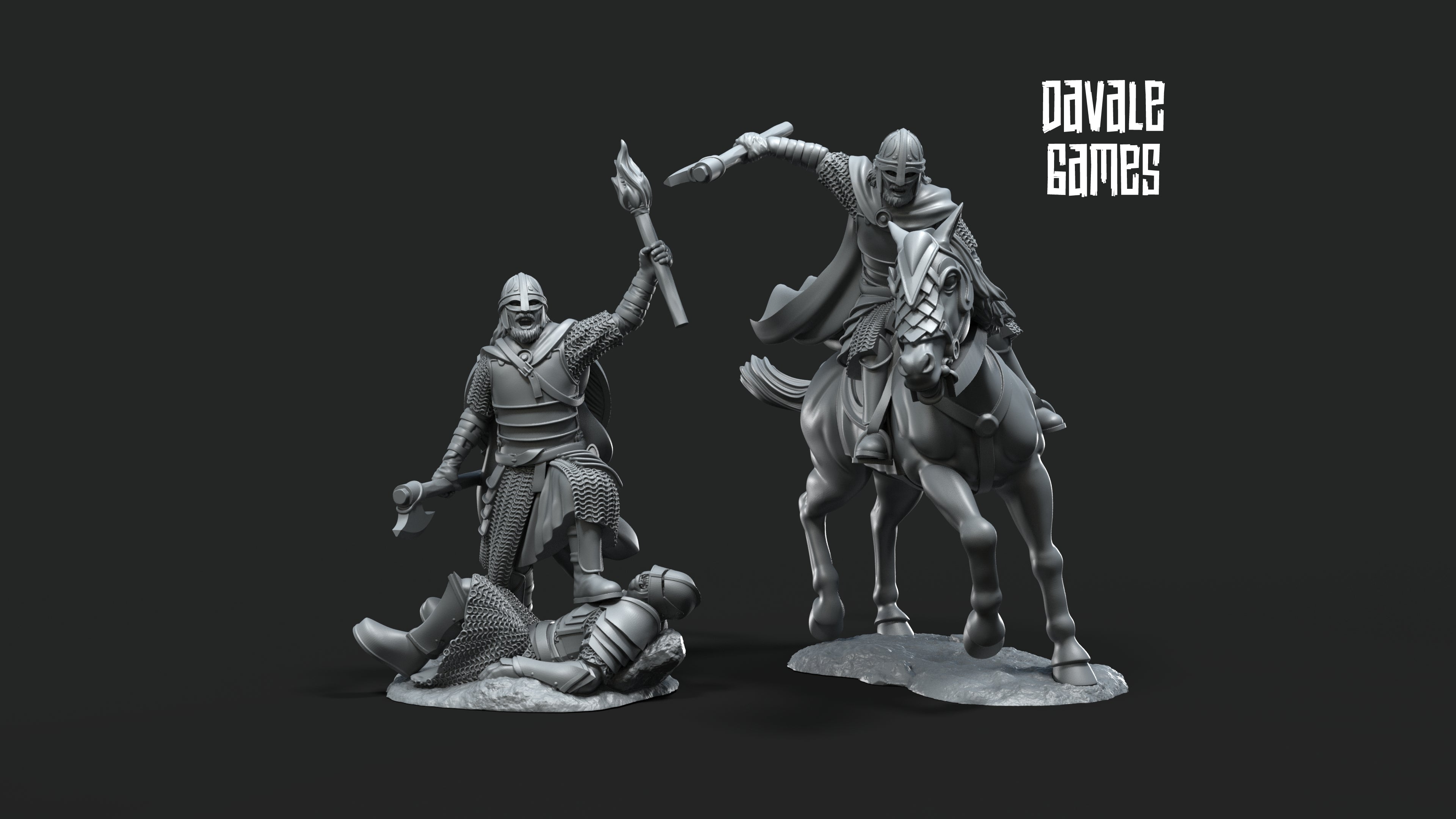 West Human Command Group 28mm Resin Miniatures – Fantasy Hero Set for DnD and Wargaming