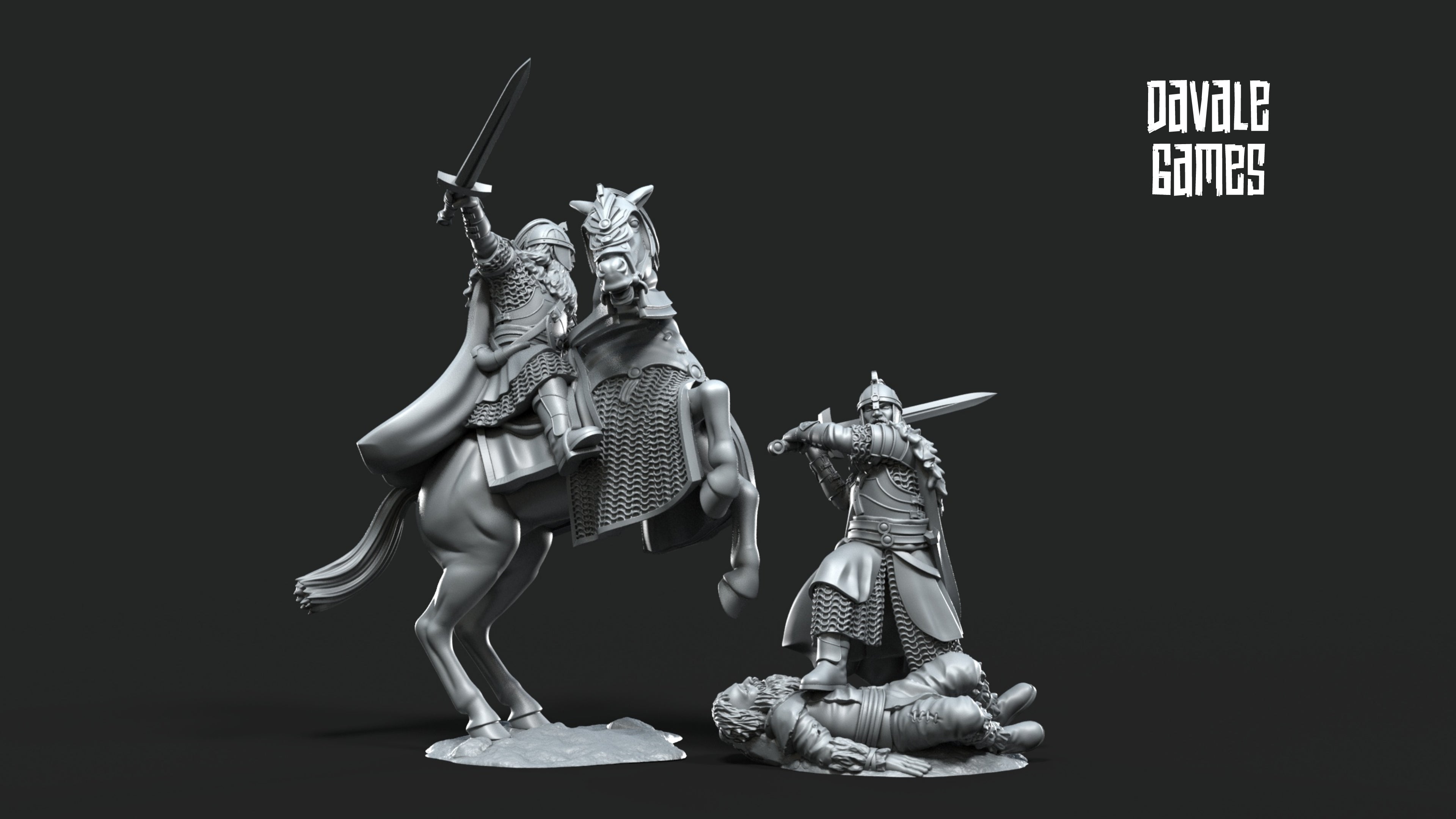 West Human Command Group 28mm Resin Miniatures – Fantasy Hero Set for DnD and Wargaming