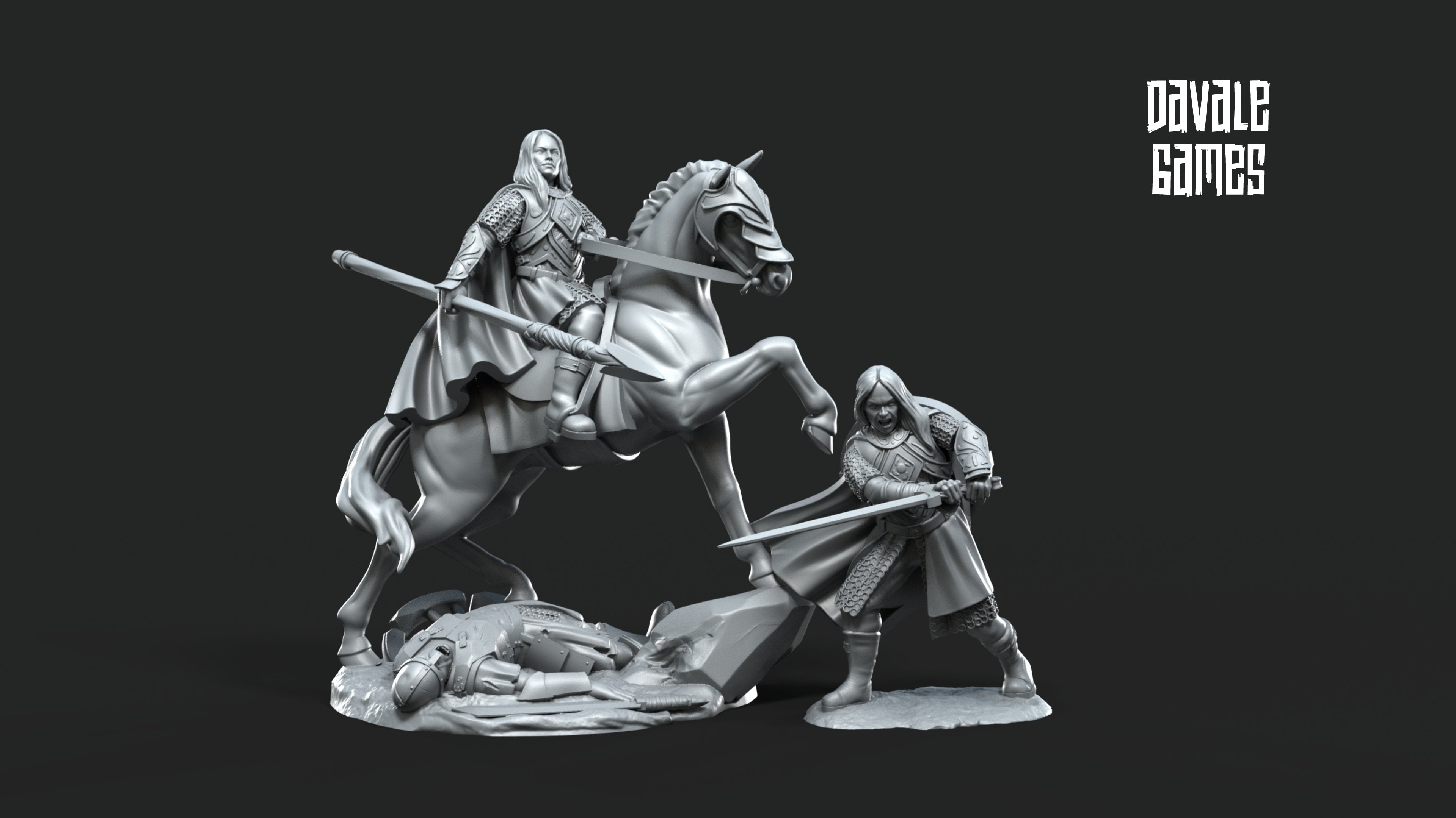 West Human Command Group 28mm Resin Miniatures – Fantasy Hero Set for DnD and Wargaming