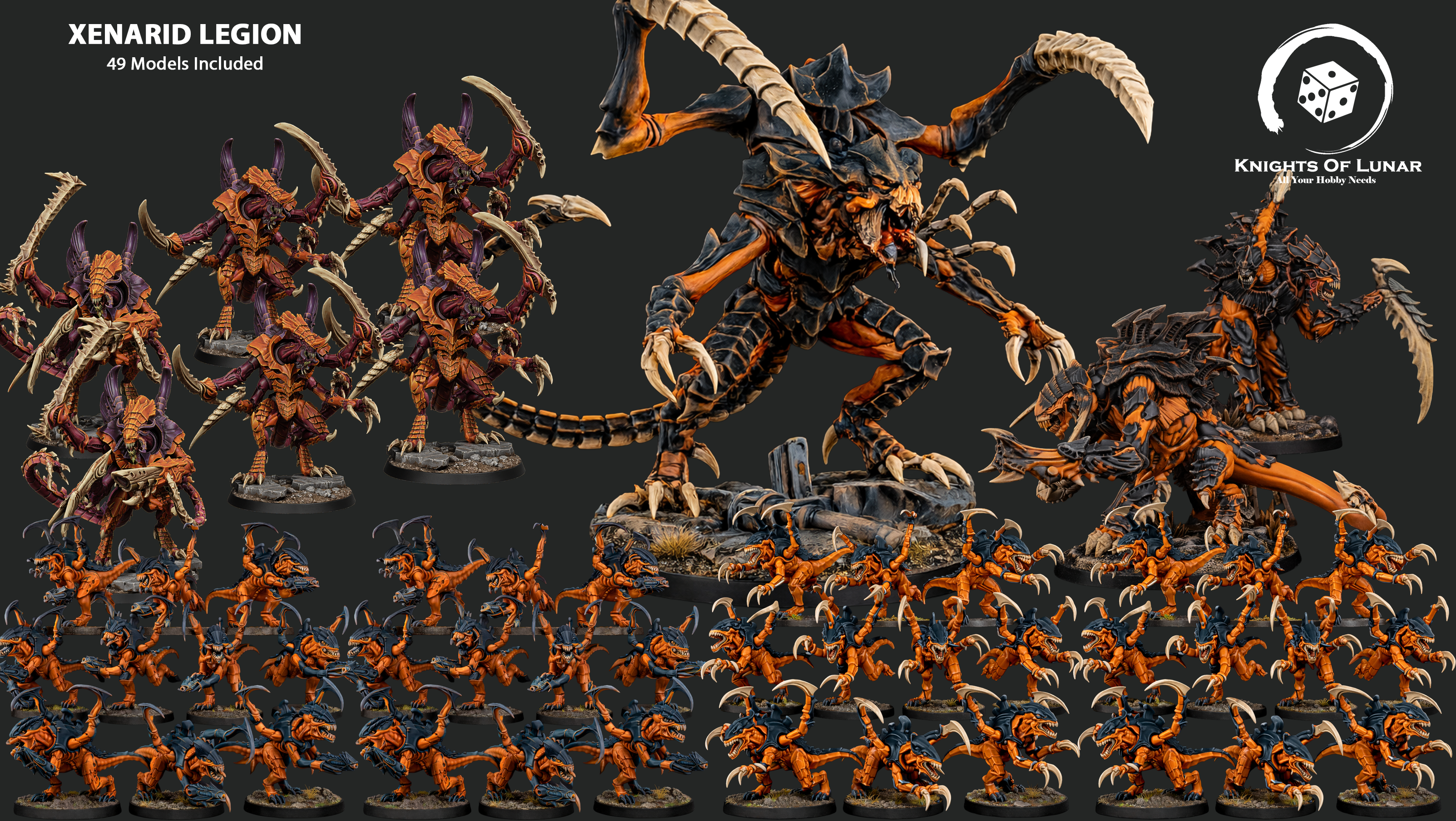 Xenarid Legion 32mm Resin Miniatures – Grimdark Sci Fi Alien Army for Wargaming