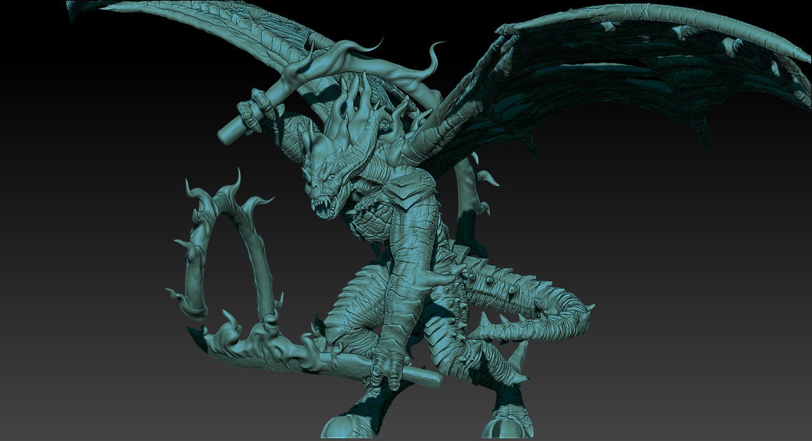 Deepmines Ancient Fire Demon 28mm miniatures fantasy dungeons and dragons miniature wargaming miniatures tabletop dnd miniatures