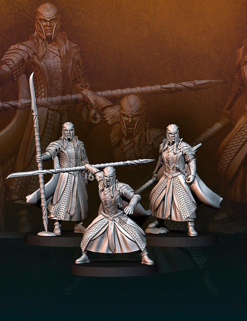 armoured wood Elf spearman 28mm miniatures dnd fantasy miniatures dungeons and dragons miniatures painting wargaming miniatures tabletop