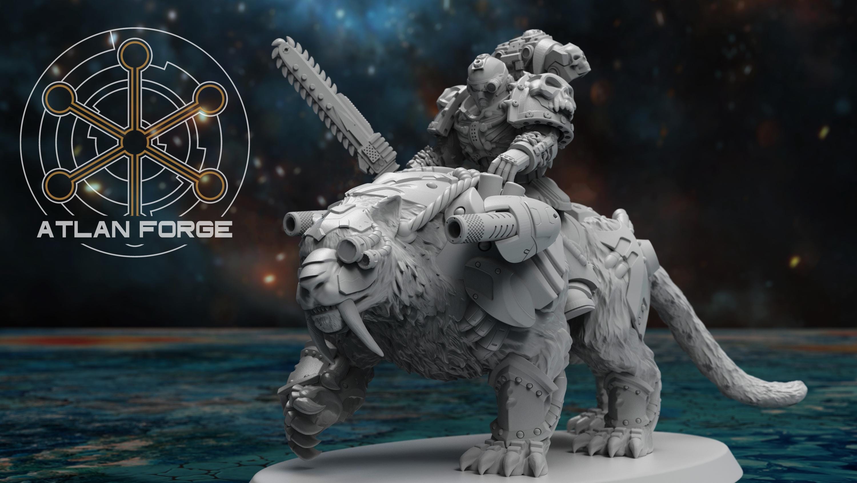 Sabre tooth Riders 32mm sci-fi fantasy miniature for tabletop games grimdark RPGs dnd wargaming miniature dungeons and dragons gift