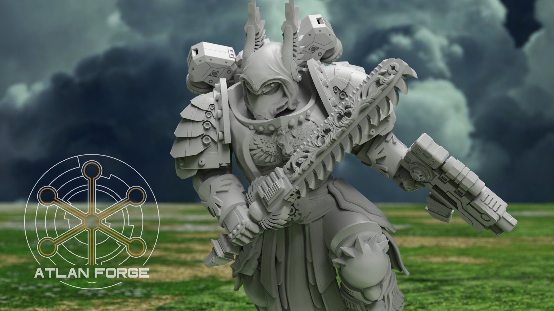 Angelic Knights Malakim 32mm sci-fi fantasy miniature for tabletop games grimdark RPGs dnd wargaming miniature dungeons and dragons painting