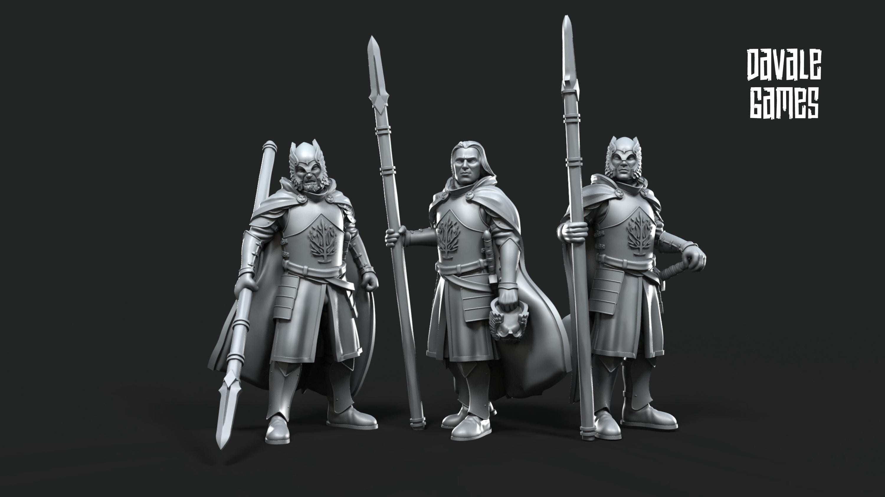 Grey Castle Court Guards 28mm miniatures dnd minis fantasy miniatures dungeons and dragons miniatures painting wargaming miniatures tabletop