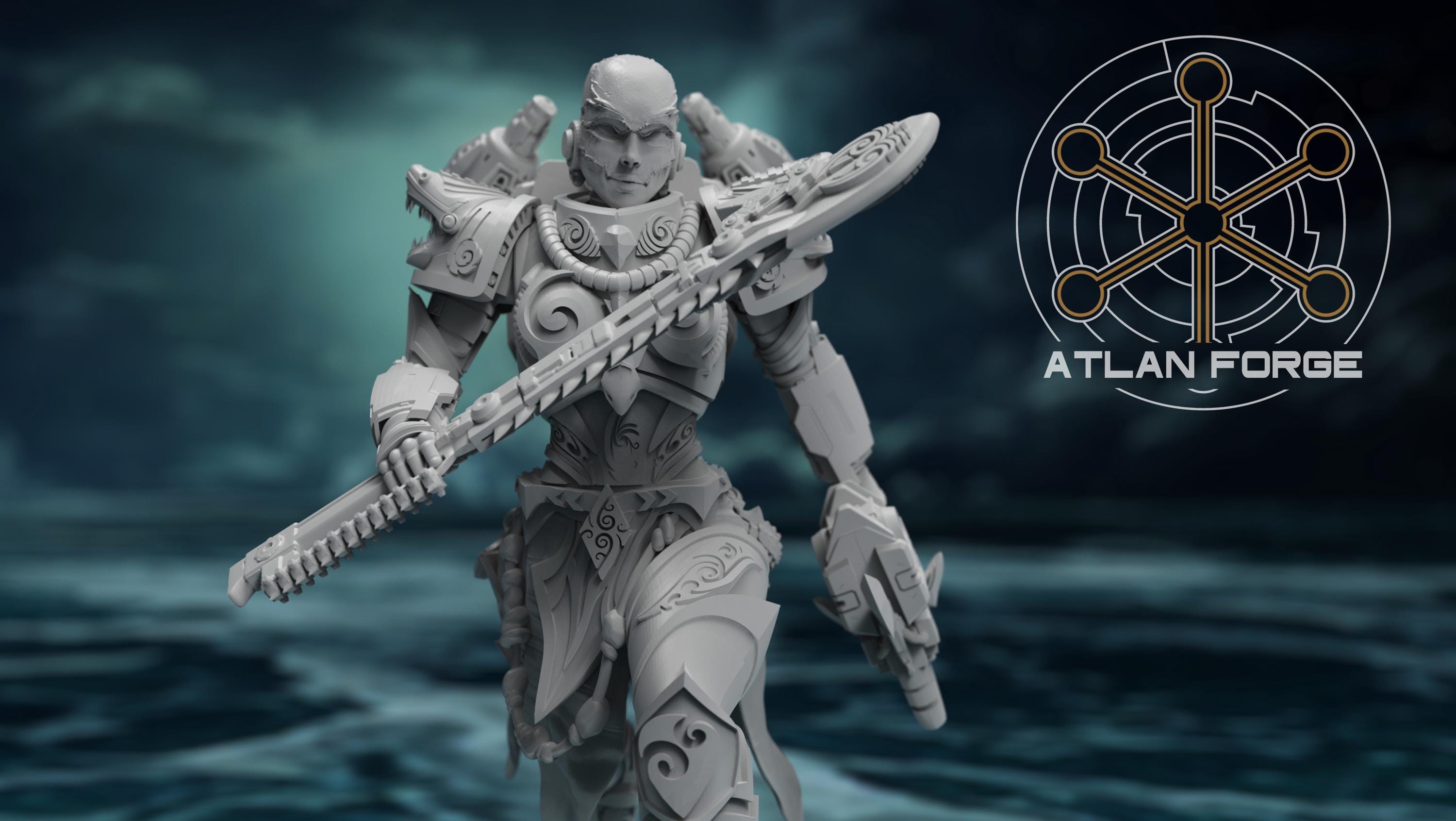 Wai Toa Ngaru Toa Wahine 32mm Resin Miniatures – Sci Fi Fantasy Squad for Wargaming and DnD