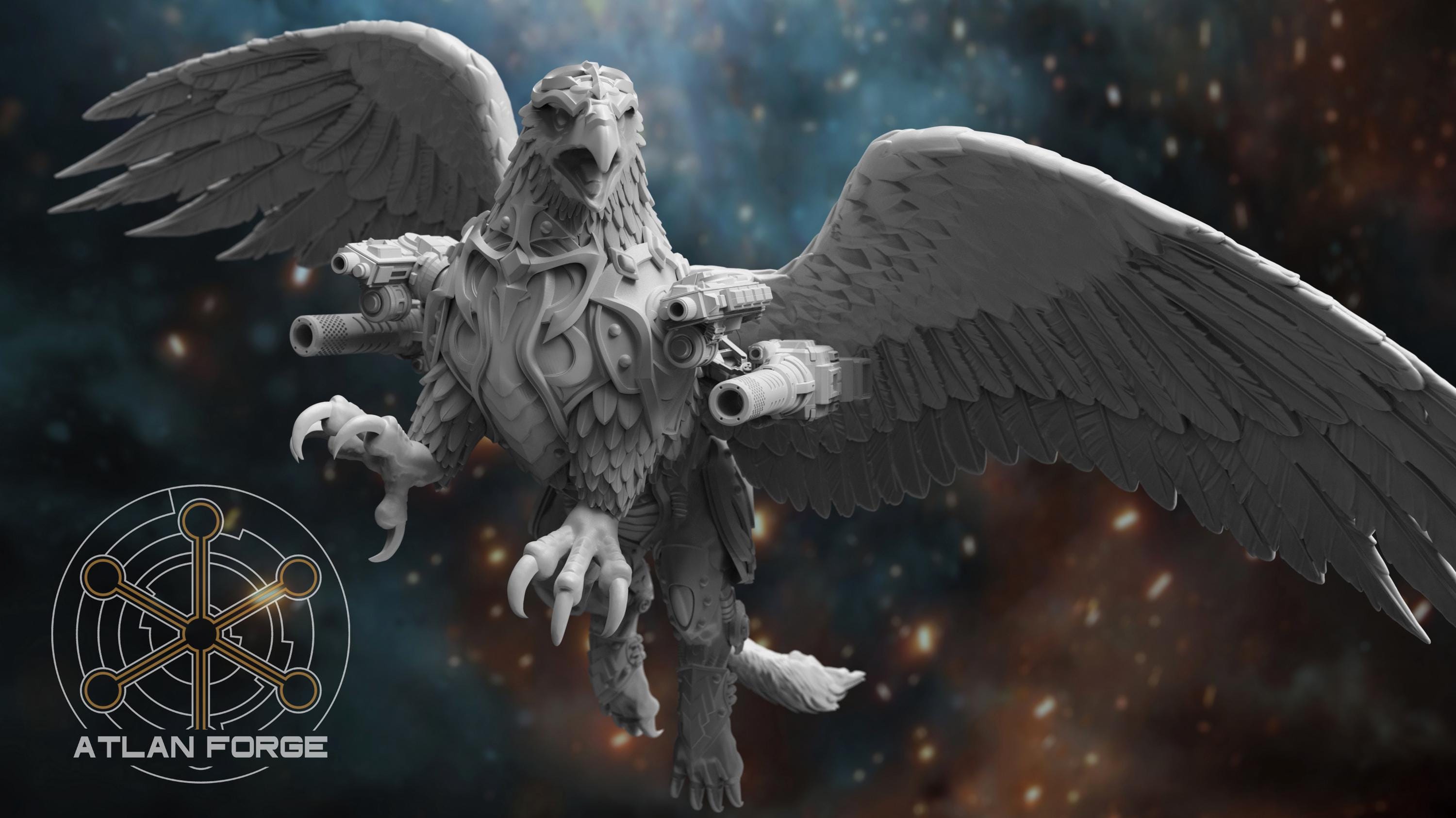 Cybernetic Battle Griffin 32mm sci-fi fantasy miniature for tabletop games grimdark RPGs dnd wargaming miniature dungeons and dragons