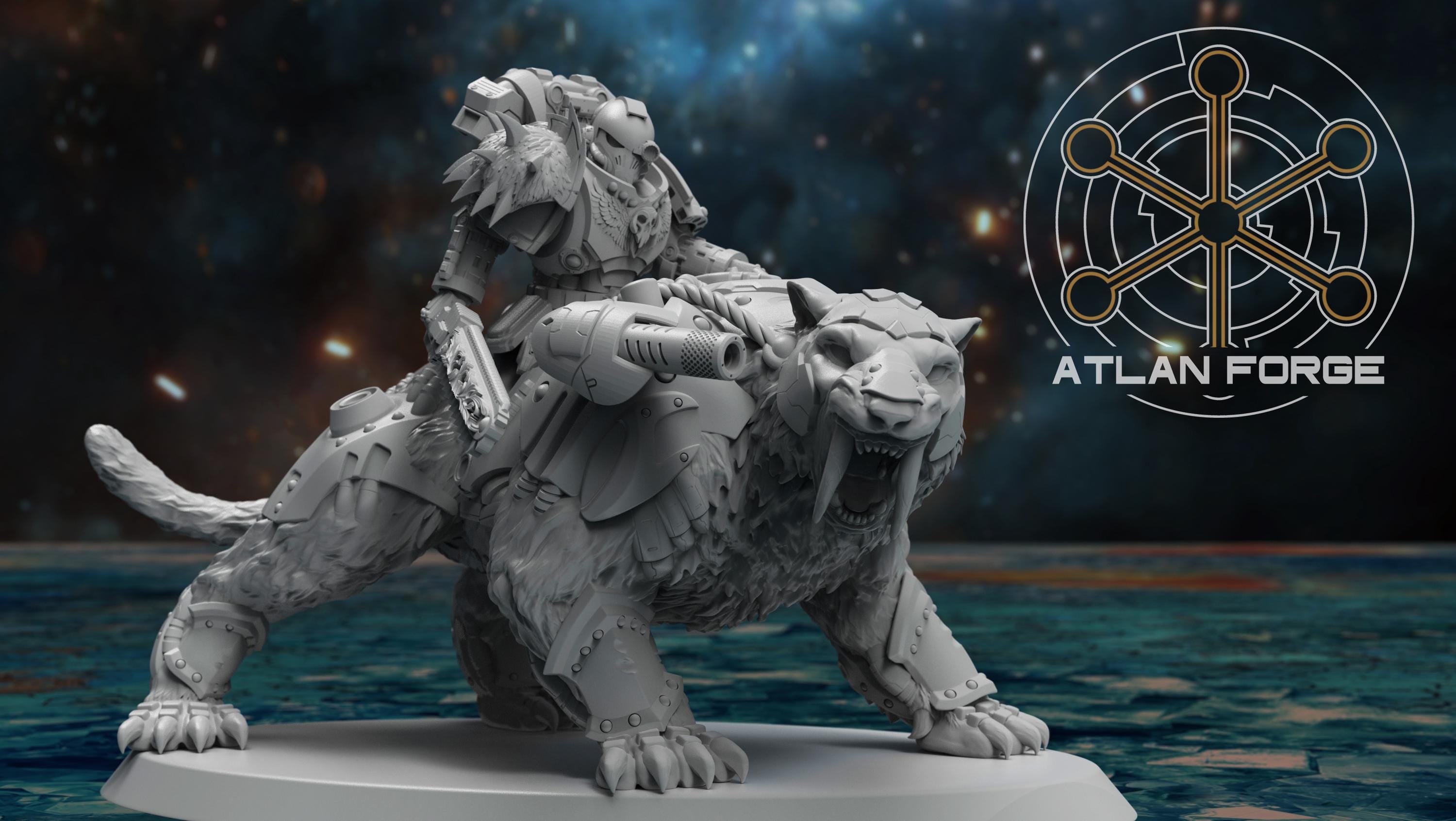 Sabre tooth Riders 32mm sci-fi fantasy miniature for tabletop games grimdark RPGs dnd wargaming miniature dungeons and dragons gift