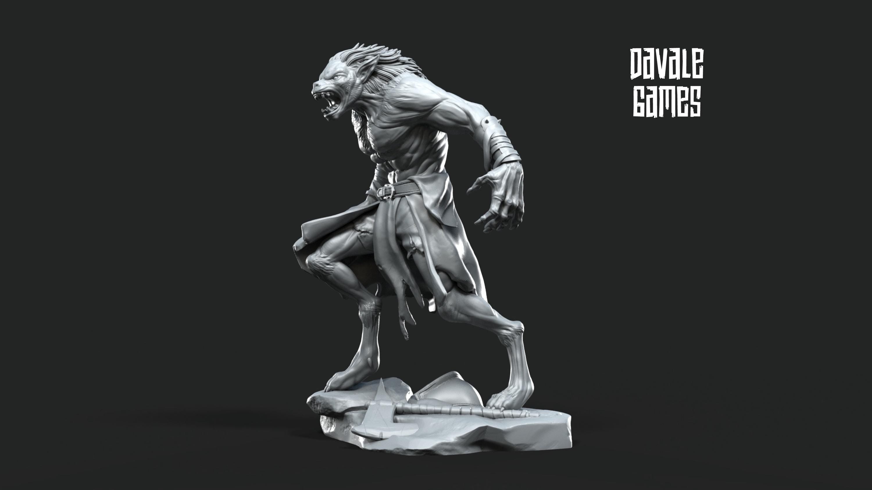 Ragnar, Halfwolf 28mm miniatures dnd minis fantasy miniatures dungeons and dragons painting wargaming miniatures tabletop