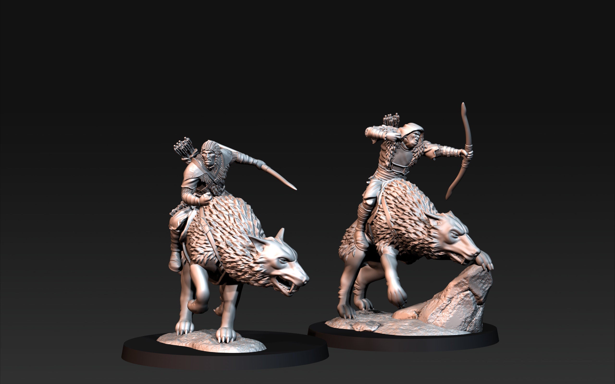 Warg Riders 28mm miniatures dnd minis fantasy miniatures dungeons and dragons miniatures for painting wargaming miniatures tabletop wargames