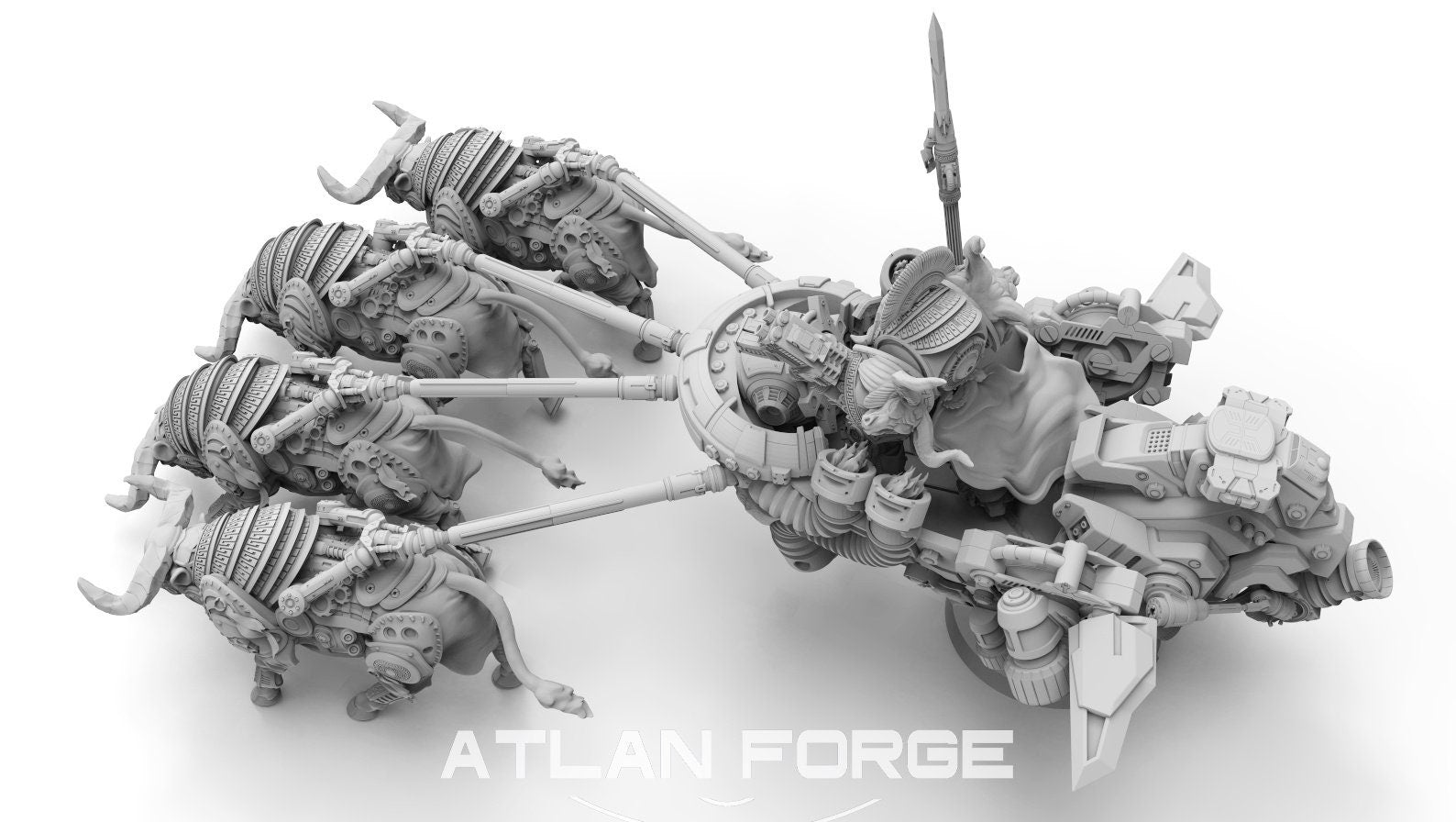 Minoan Chariot Bulls 32mm wargame fantasy miniature dnd wargaming miniature dungeons and dragons painting gift RPG tabletop minis