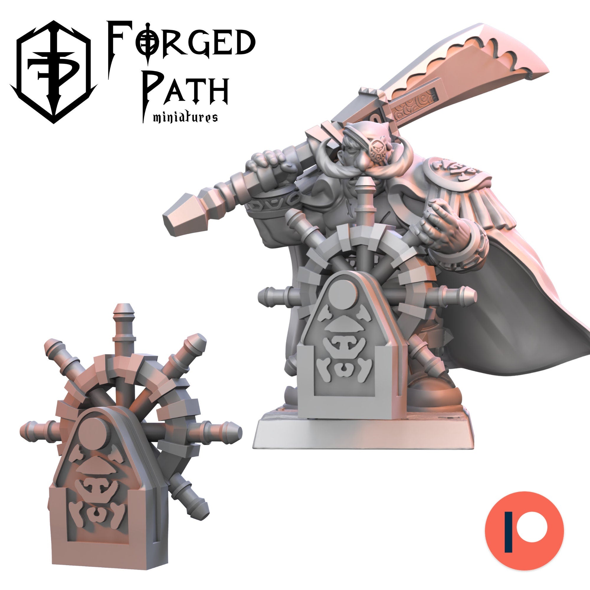 Pirate dwarf captain whitebeard dnd fantasy tabletop wargames army miniatures