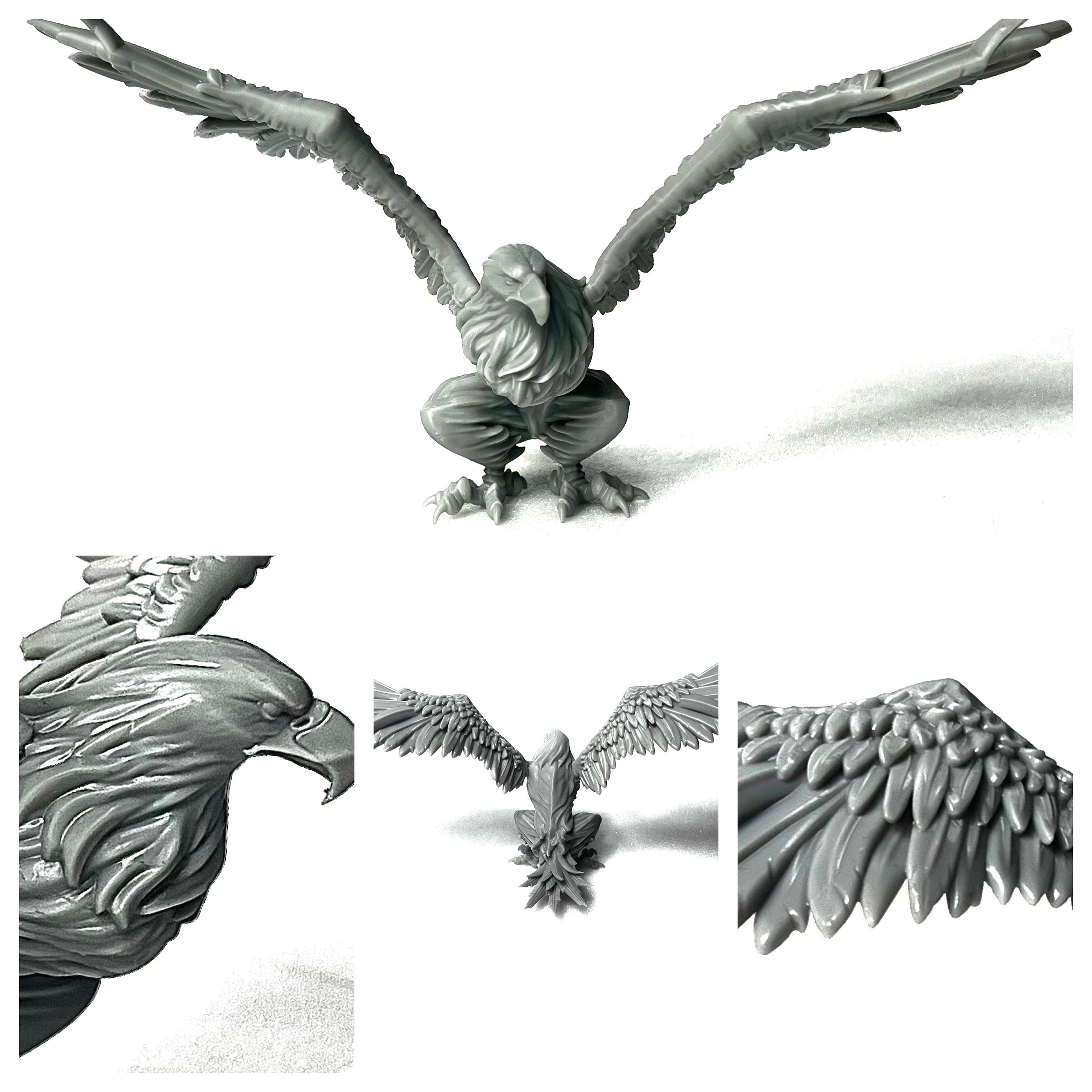 Silver Goat Dwarves and giant eagles tabletop wargaming miniatures 28mm