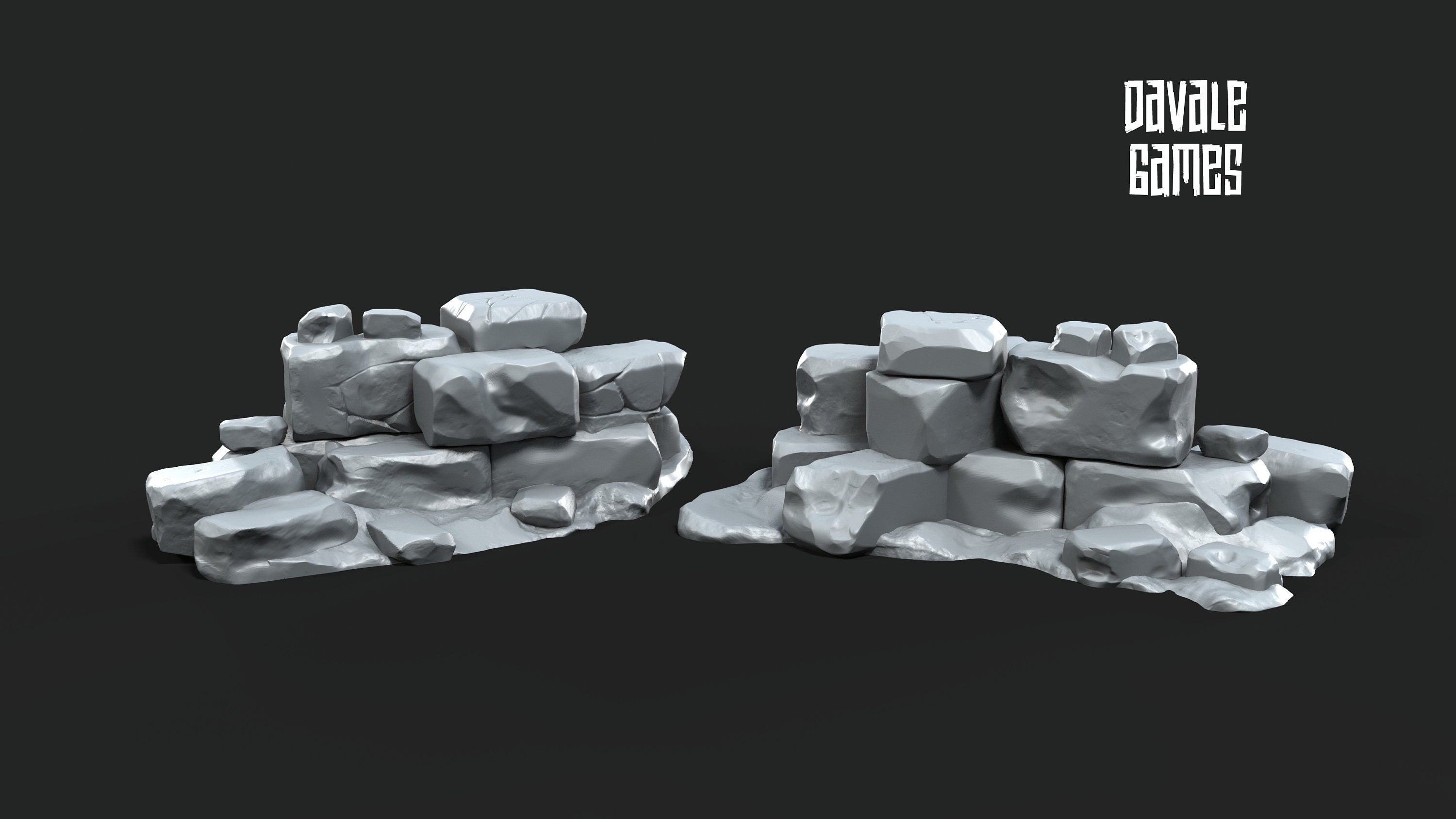 28mm Scatter Terrain small stone piles tabletop fantasy wargaming miniature dnd dungeons and dragons pathfinder miniature for painting gift