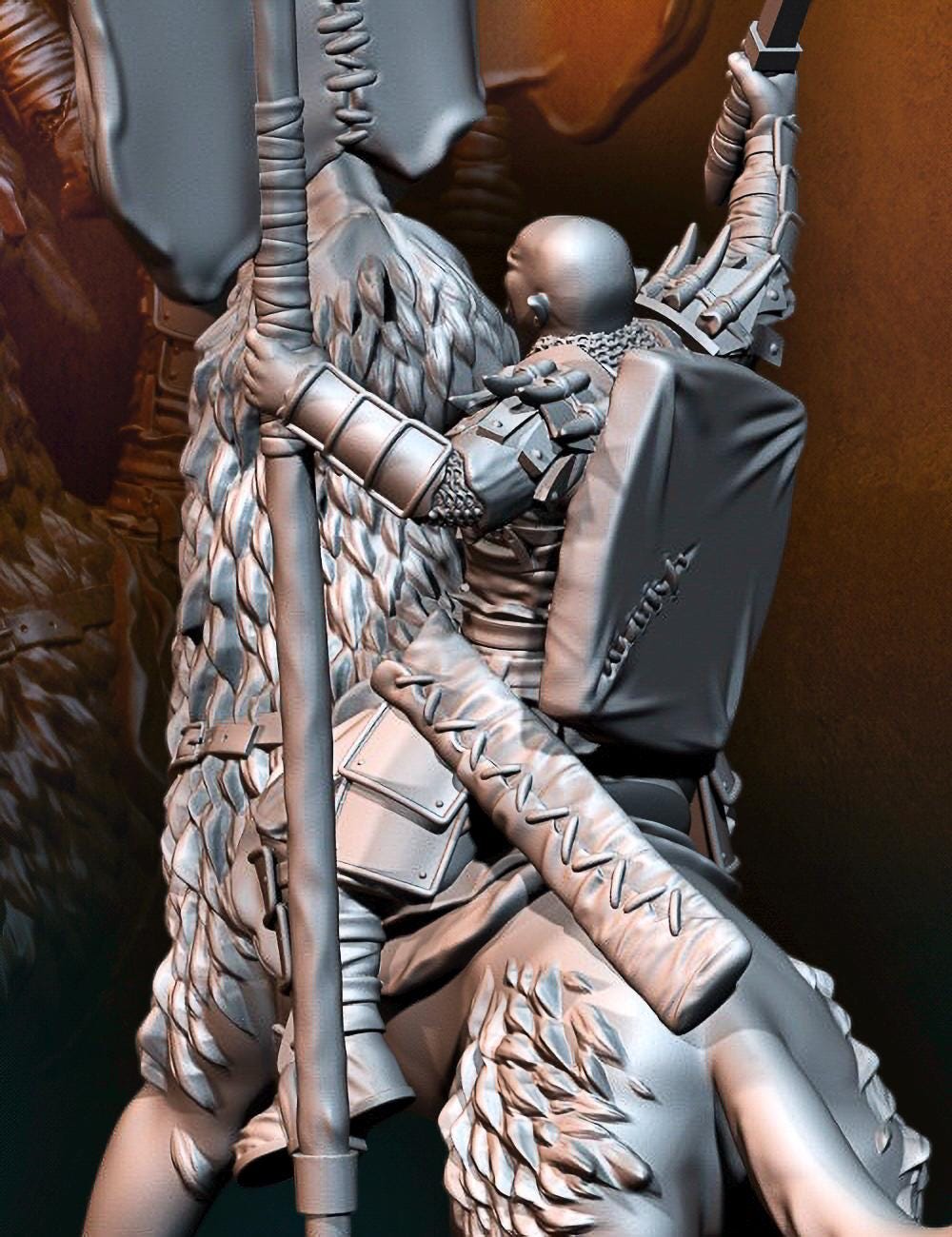 Warg Riders banner 28mm miniatures dnd minis fantasy miniatures dungeons and dragons miniatures for painting wargaming miniatures tabletop.