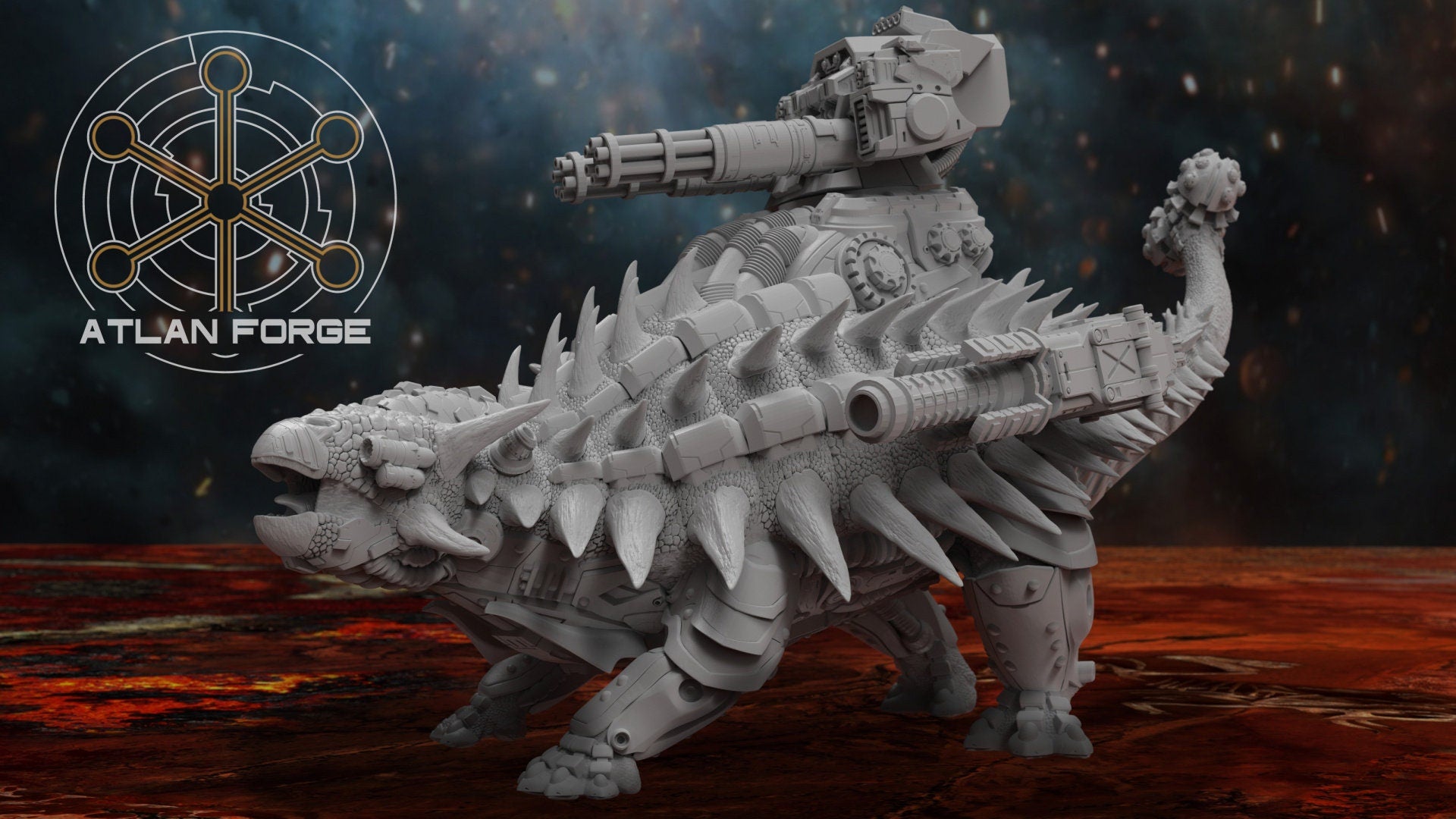 Cybernetic Anyklosaur 32mm sci-fi fantasy miniature for tabletop games grimdark RPGs dnd wargaming miniature dungeons and dragons