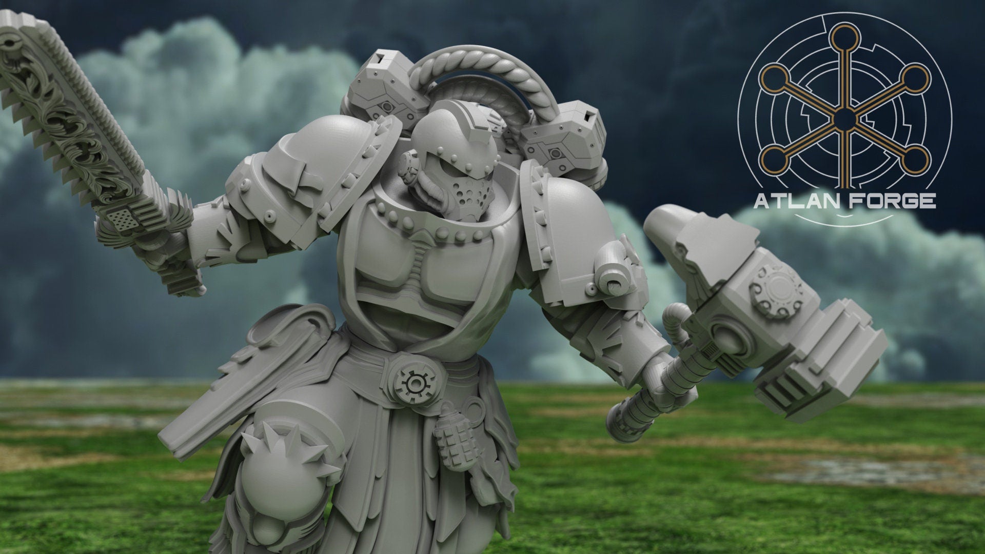 Angelic Knights Malakim 32mm sci-fi fantasy miniature for tabletop games grimdark RPGs dnd wargaming miniature dungeons and dragons painting