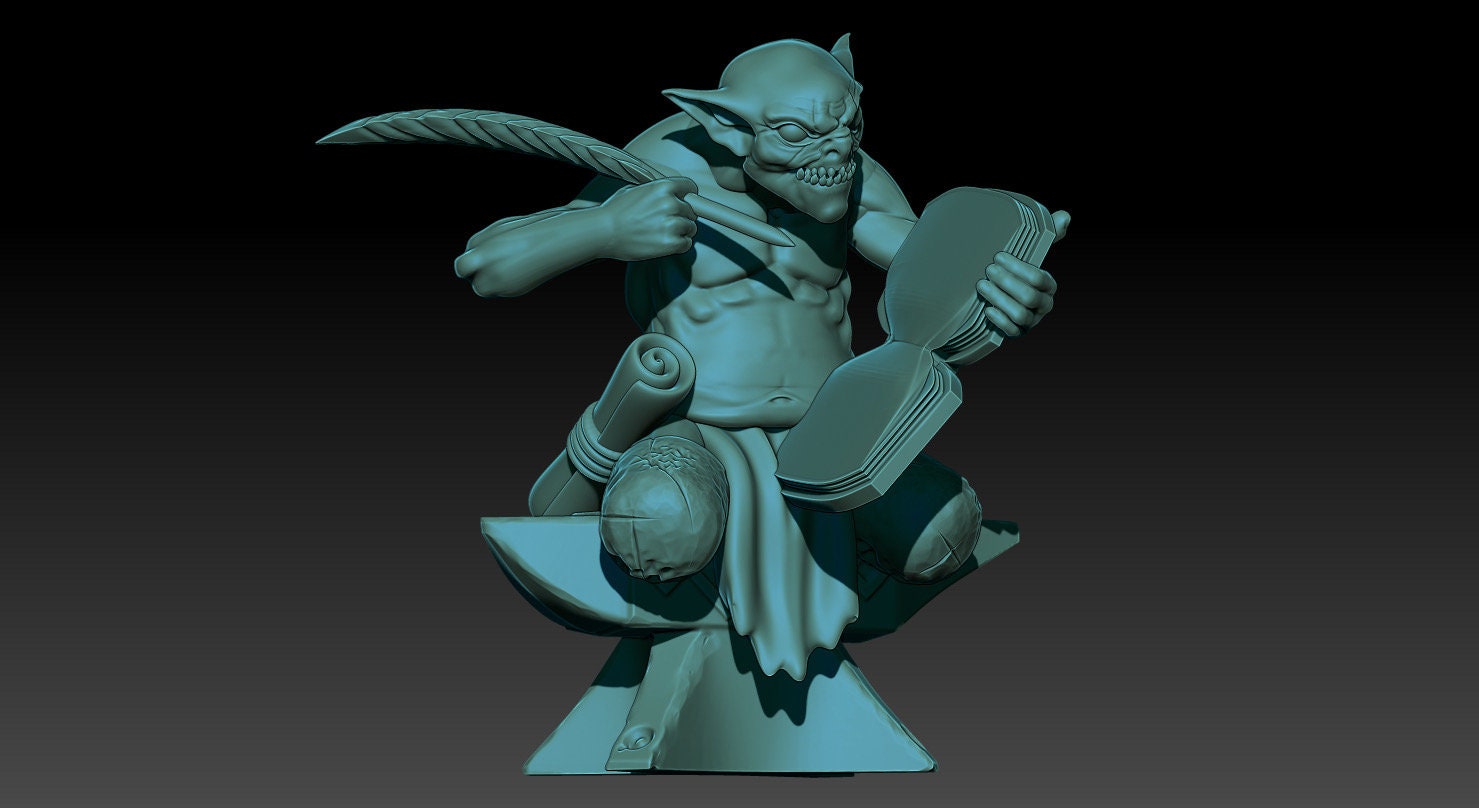Deepmine goblins bookkepper 28mm miniatures fantasy dungeons and dragons miniature wargaming miniatures tabletop dnd miniatures