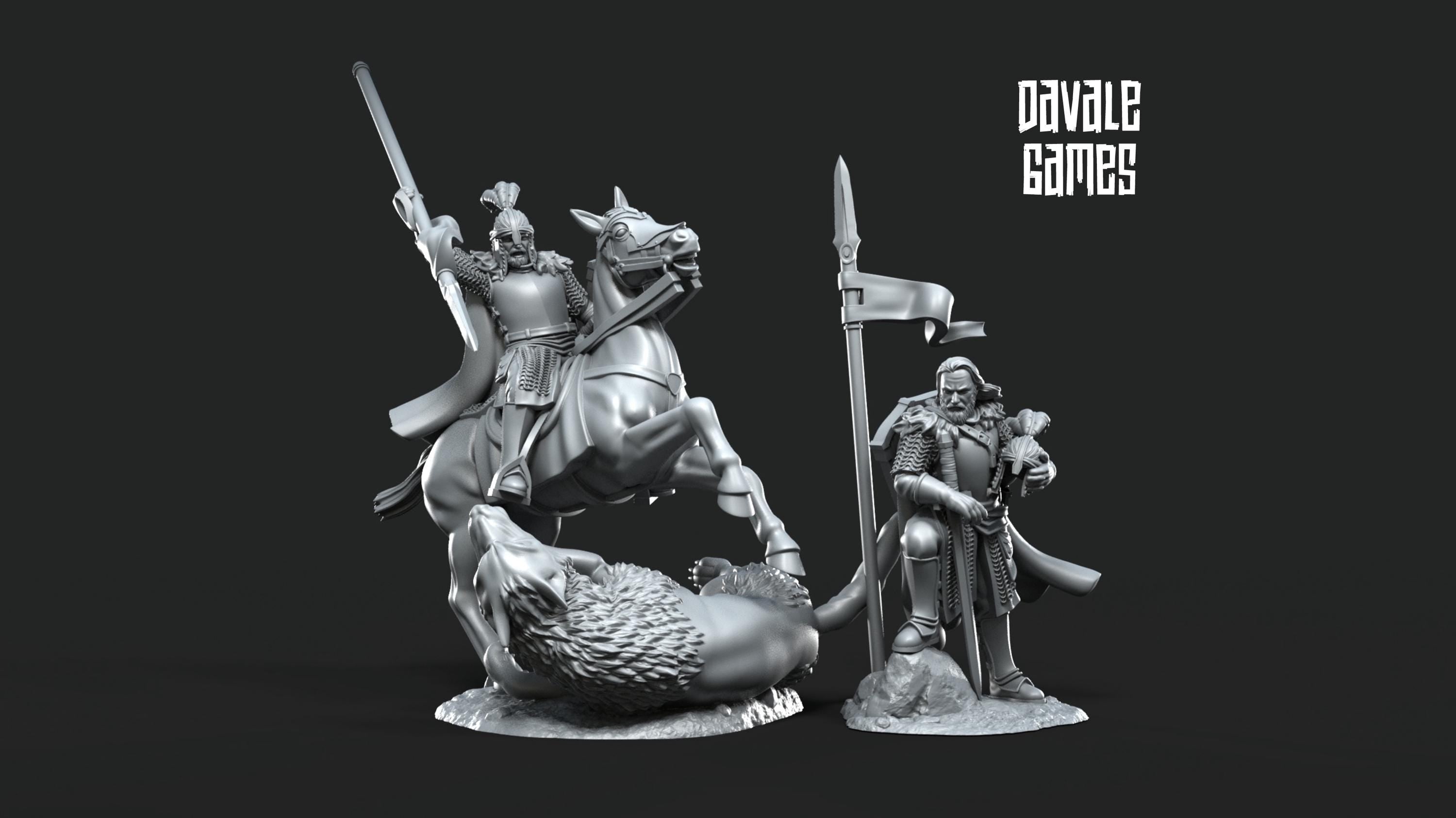 North Warrior Captain 28mm miniatures dnd fantasy miniatures dungeons and dragons figures for painting wargaming miniatures tabletop.