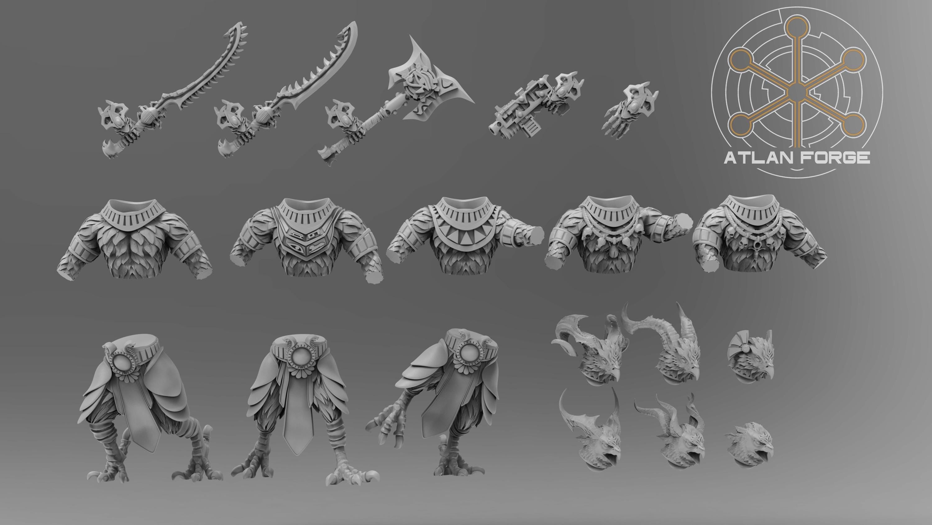 Avian Berserkers 32mm sci-fi fantasy miniature tabletop games grimdark RPGs dnd wargaming miniature dungeons and dragons painting