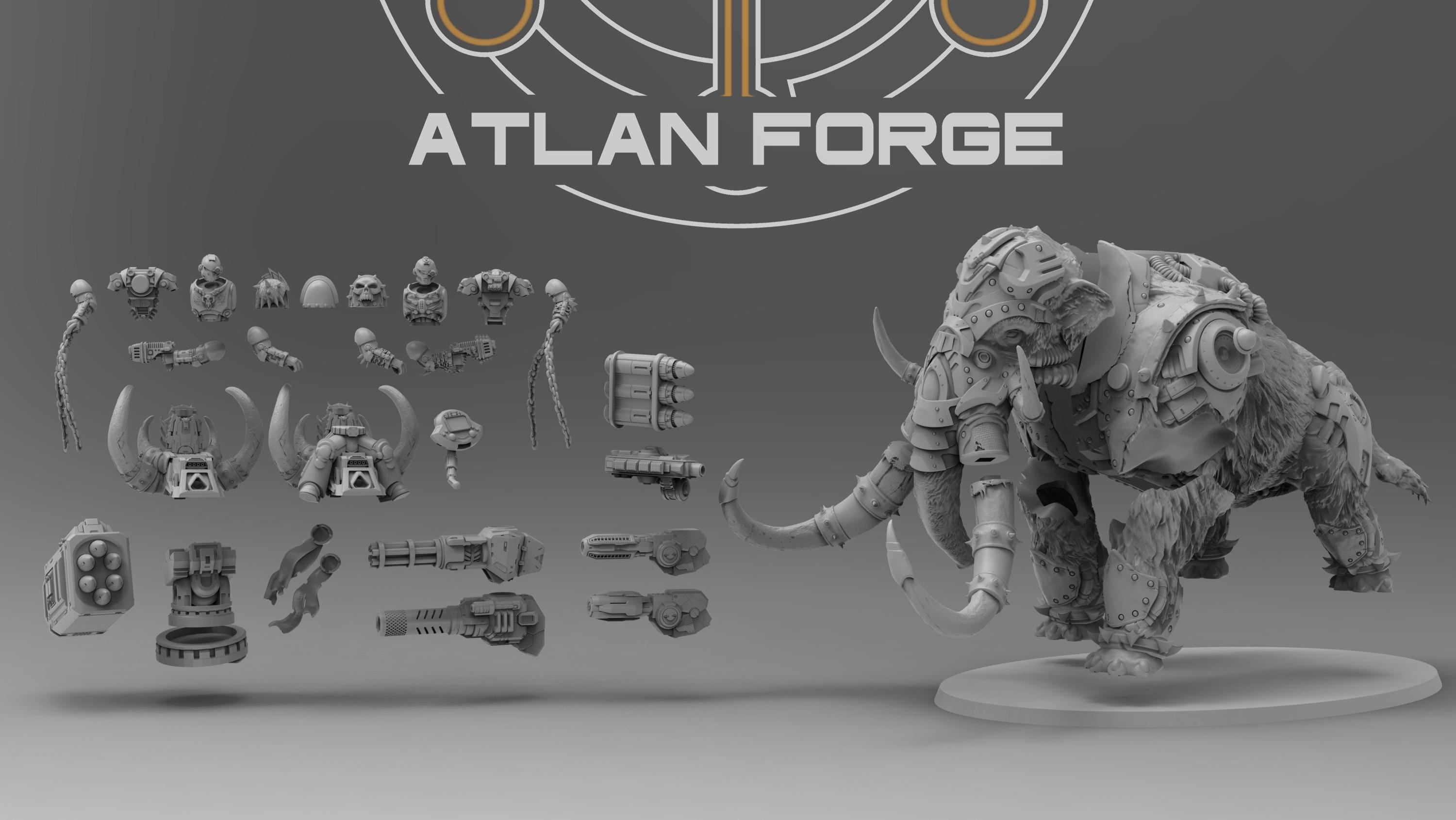 Cybernetic War Mammoth 32mm wargame fantasy miniature dnd wargaming miniature dungeons and dragons painting gift RPG tabletop minis