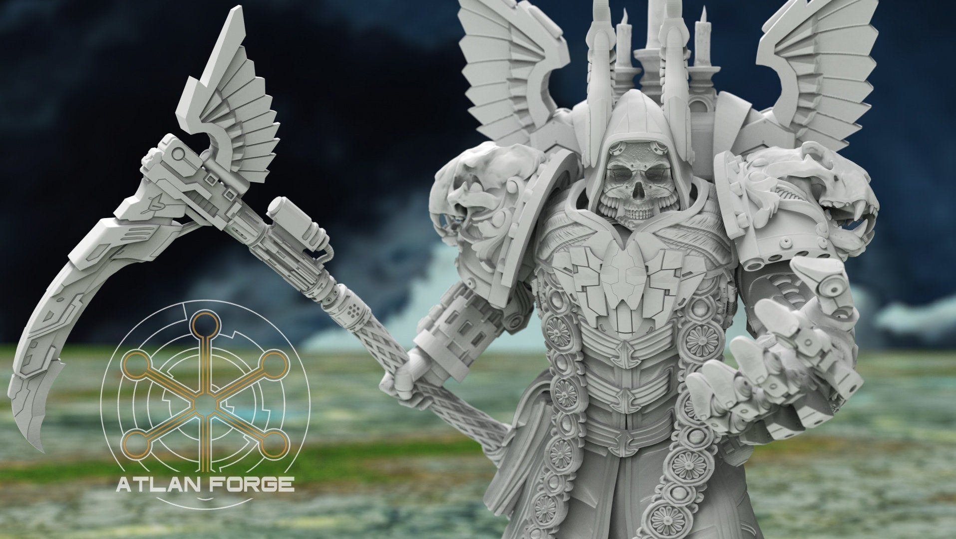 Angelic Soul Reaper 32mm sci-fi fantasy miniature for tabletop games grimdark RPGs dnd wargaming miniature dungeons and dragons gift
