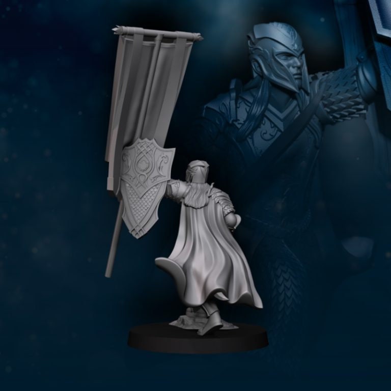 Wood elven banner 28mm miniatures dnd fantasy miniatures dungeons and dragons miniatures painting wargaming miniatures tabletop wargames