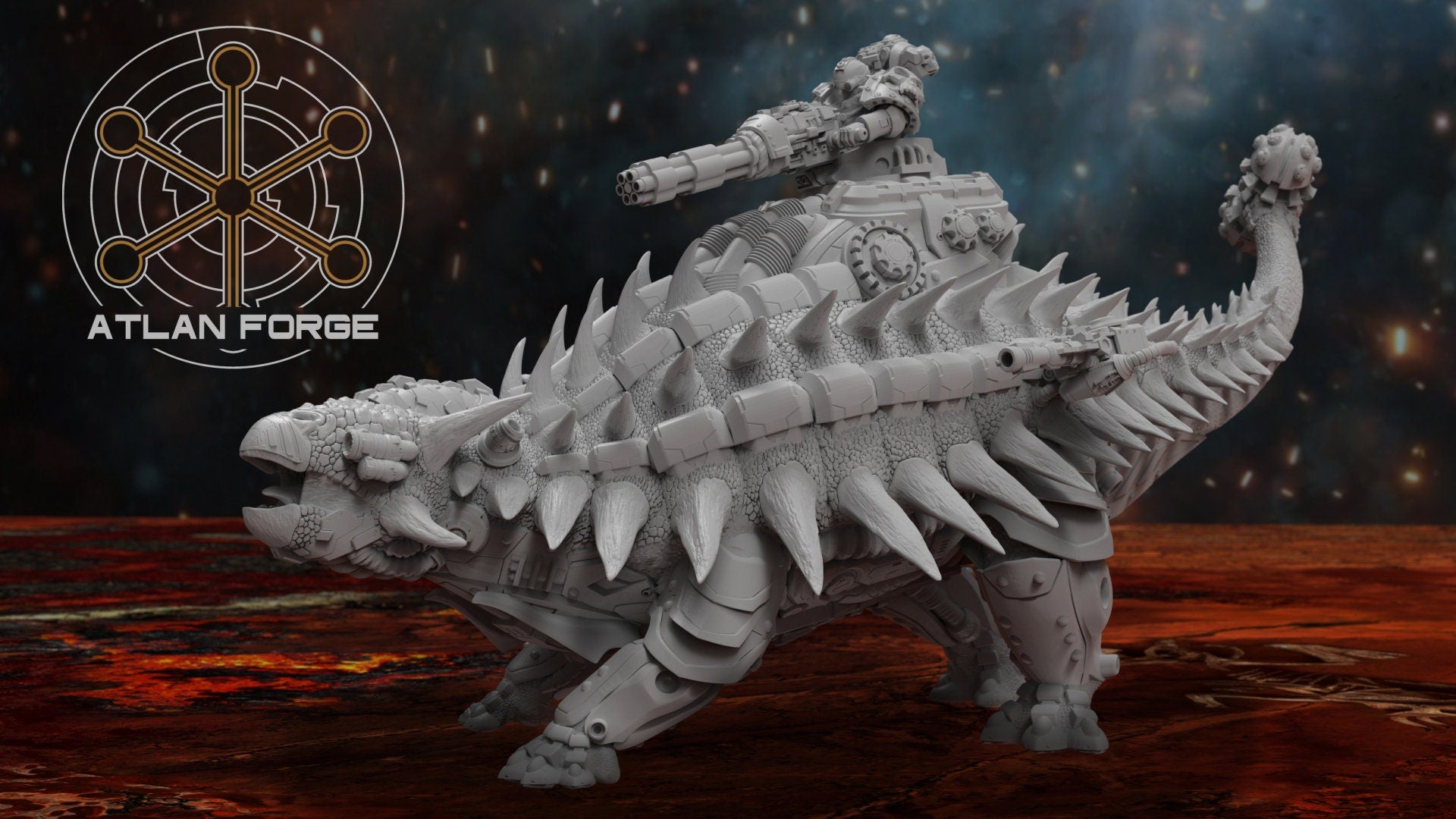 Cybernetic Anyklosaur 32mm sci-fi fantasy miniature for tabletop games grimdark RPGs dnd wargaming miniature dungeons and dragons