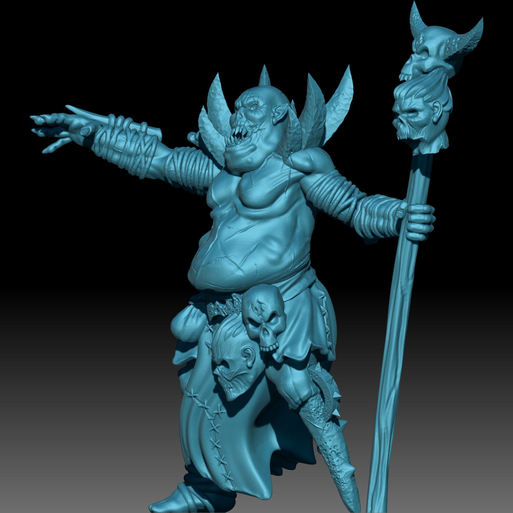 Donorg the fat orc shaman 28mm miniatures dnd gift fantasy miniatures dungeons and dragons wargaming miniatures tabletop wargames