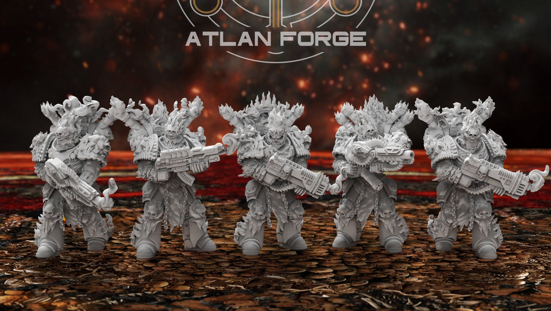 Hades burning legion 32mm sci-fi fantasy miniature for tabletop games grimdark RPGs dnd wargaming miniature dungeons and dragons painting