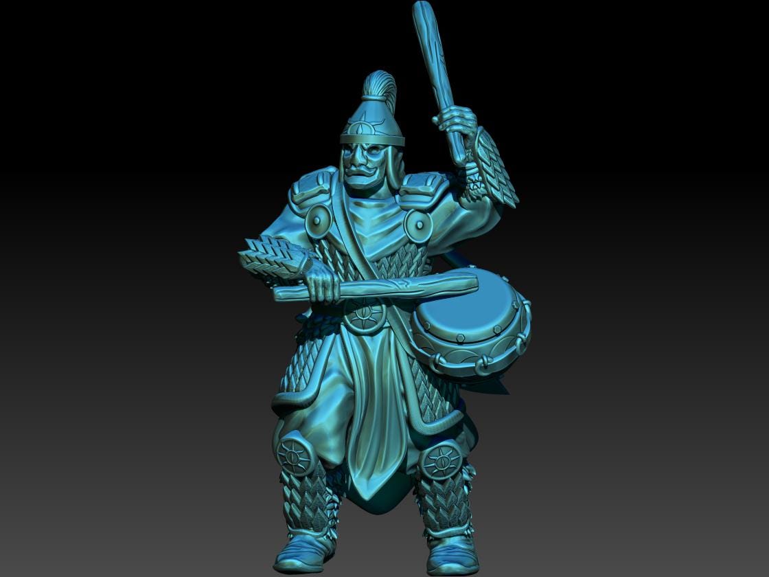 Golden Horde Drummer 28mm miniatures dnd minis fantasy miniatures dungeons and dragons miniatures  wargaming miniatures tabletop