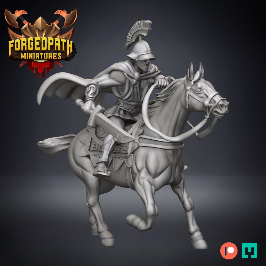 Greek Spartans mounted - Greek Cavalry warriors dnd fantasy tabletop wargames 32mm