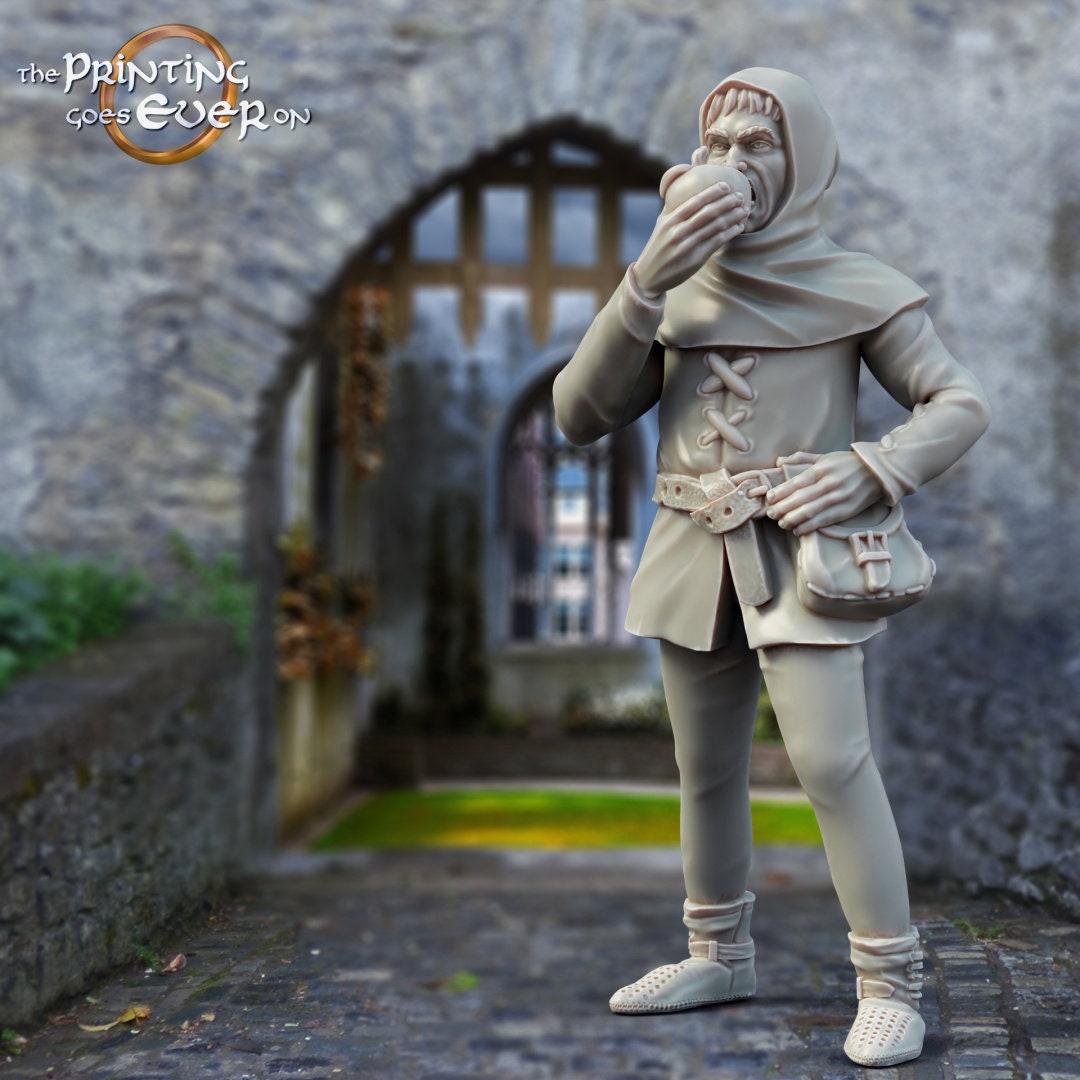 Medieval Citizens of Whitcaester male villager 28mm dnd dungeon and dragons fantasy wargaming scatter terrain Pathfinder tabletop games