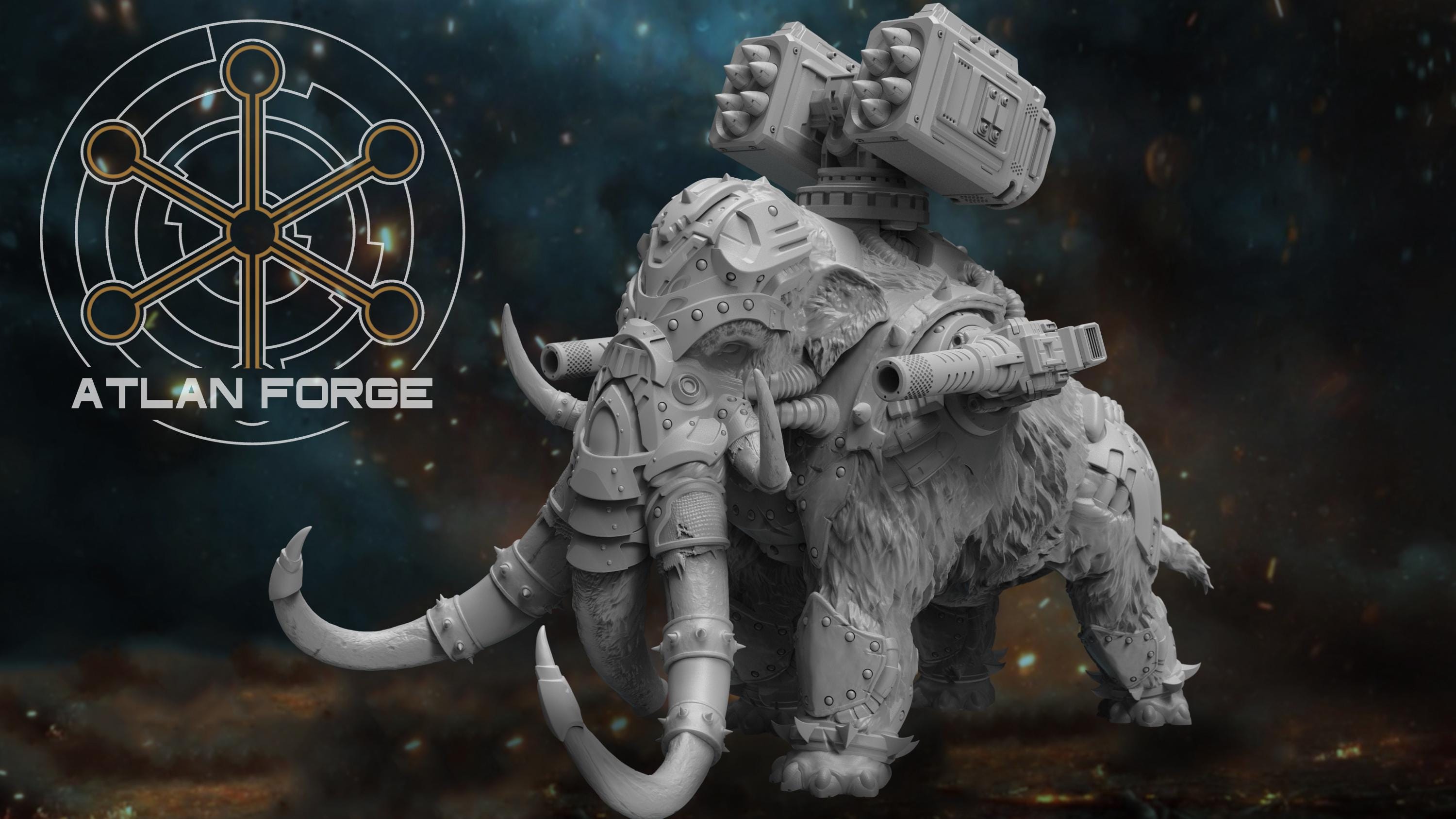 Cybernetic War Mammoth 32mm wargame fantasy miniature dnd wargaming miniature dungeons and dragons painting gift RPG tabletop minis