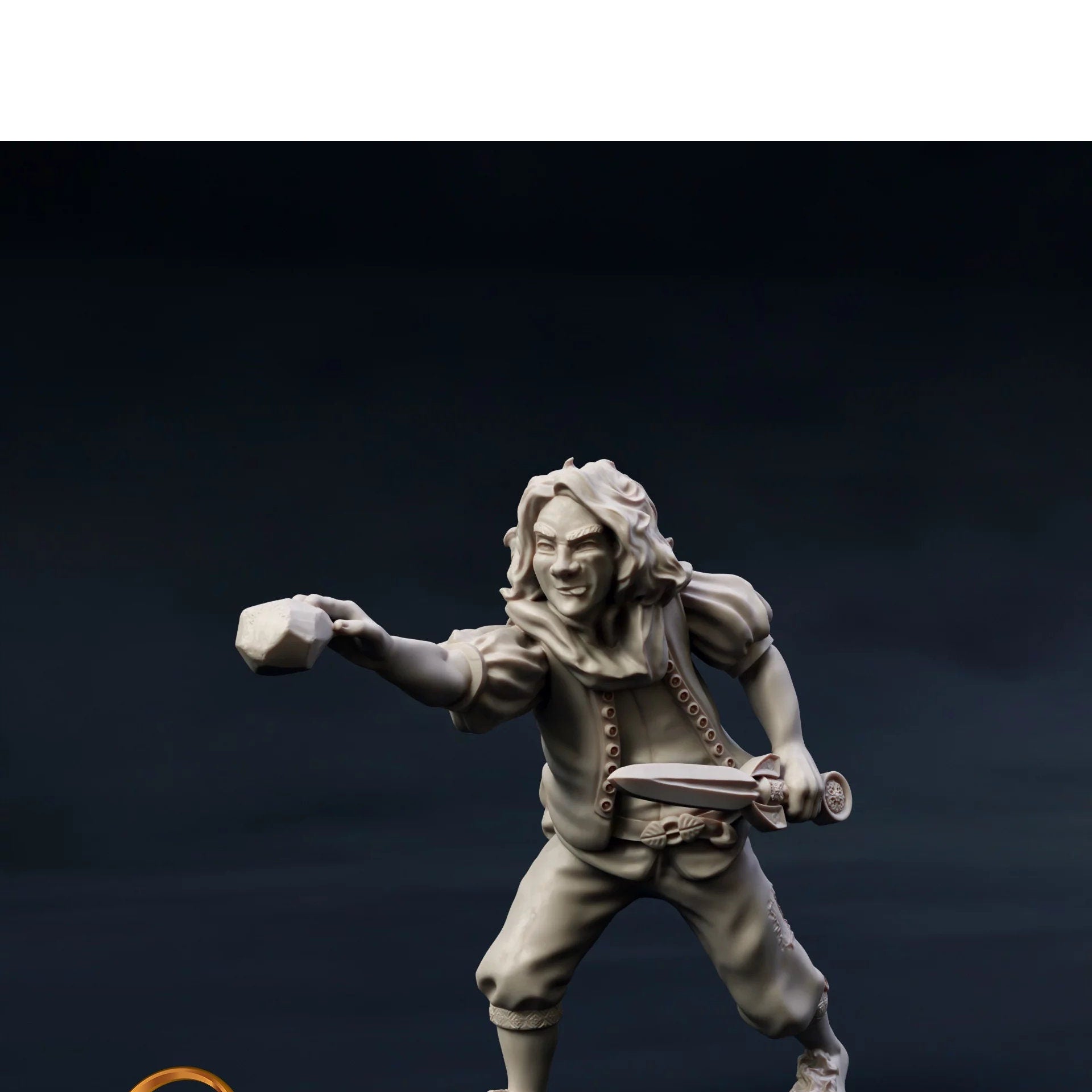 Perry halfling with sword and stone hero dnd fantasy tabletop wargames 28mm LOTR