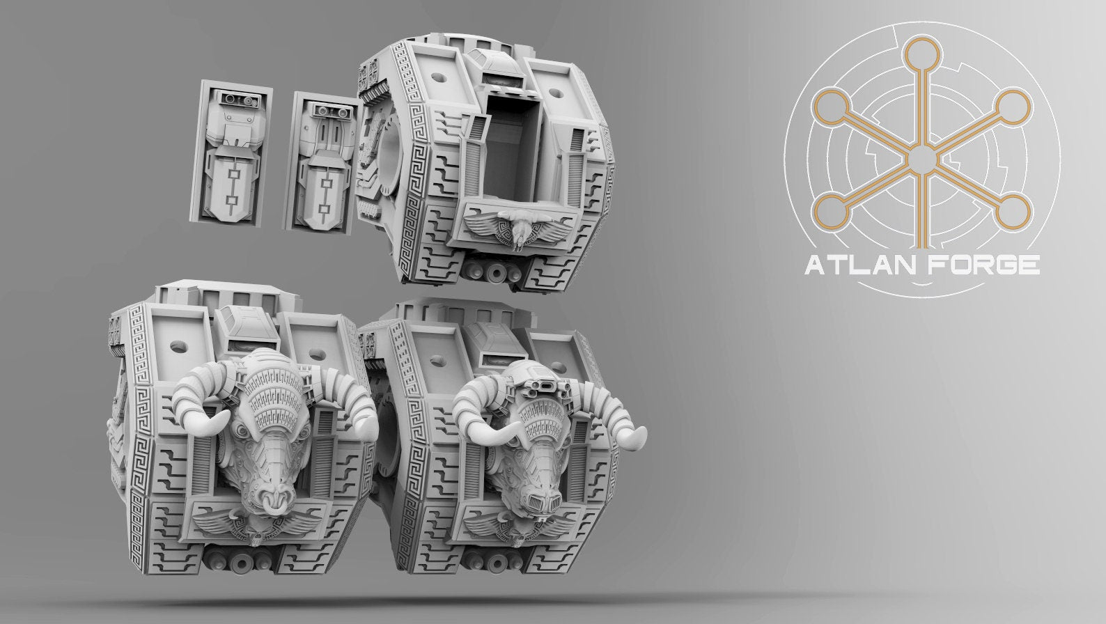 Minoan Taurus Dreadnought 32mm sci-fi fantasy miniature for tabletop games grimdark RPGs dnd wargaming miniature dungeons and dragons