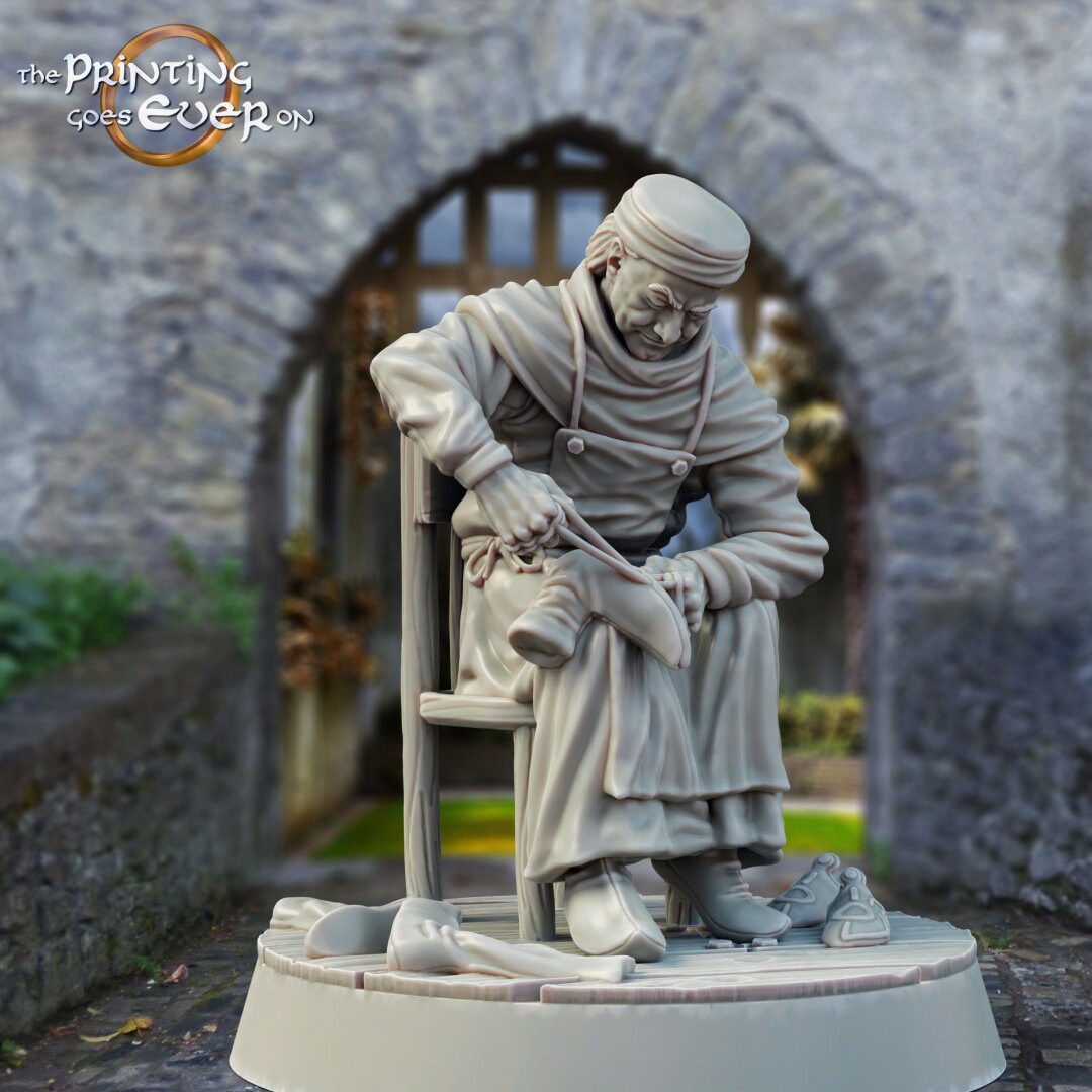 Medieval Citizens of Whitcaester Cobbler 28mm dnd dungeon and dragons fantasy wargaming scatter terrain Pathfinder tabletop games
