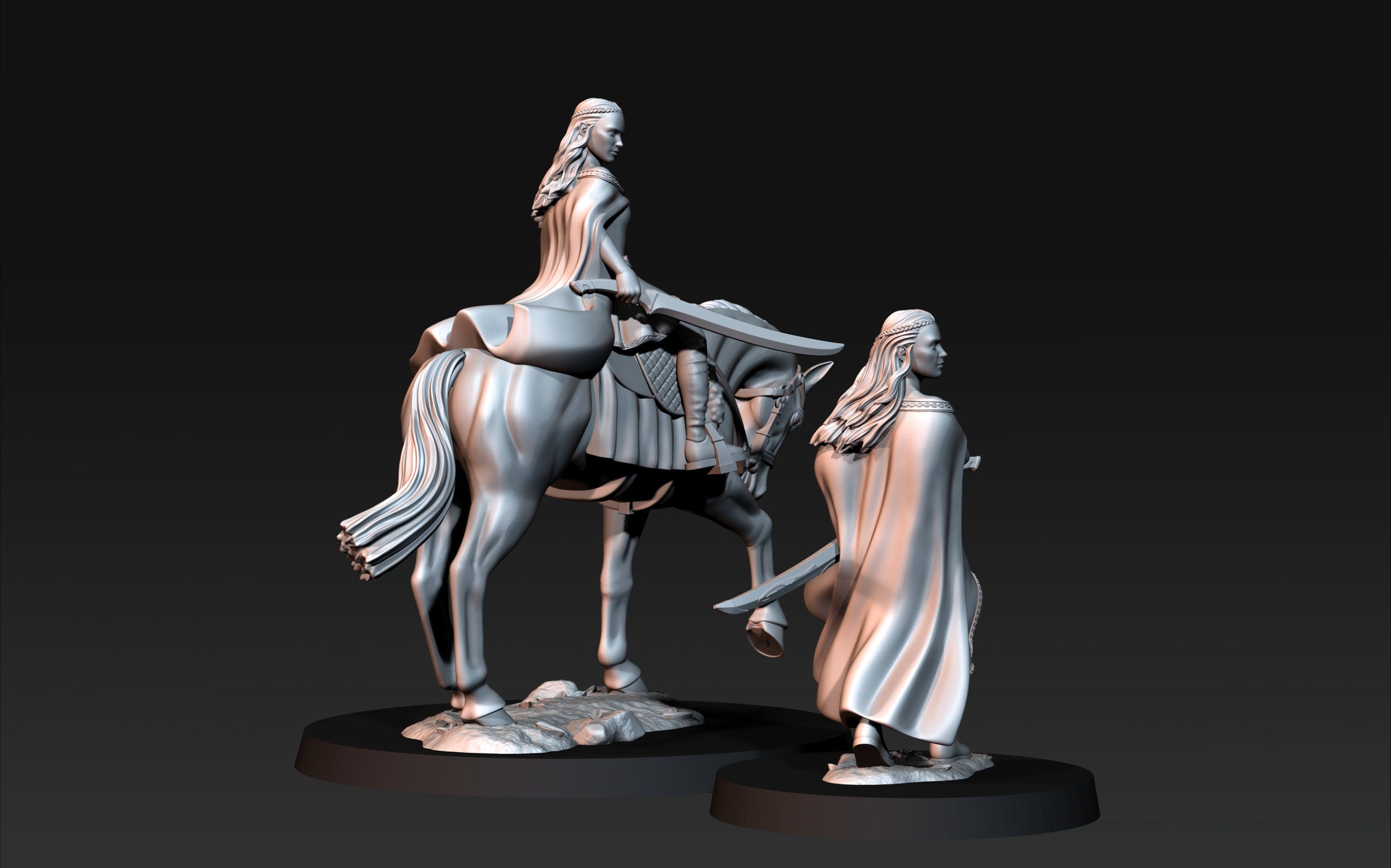 Elven elf warrior miniature witch lady elf dnd 28mm elves mini dungeon and dragons wargaming miniatures wood elf role playing games