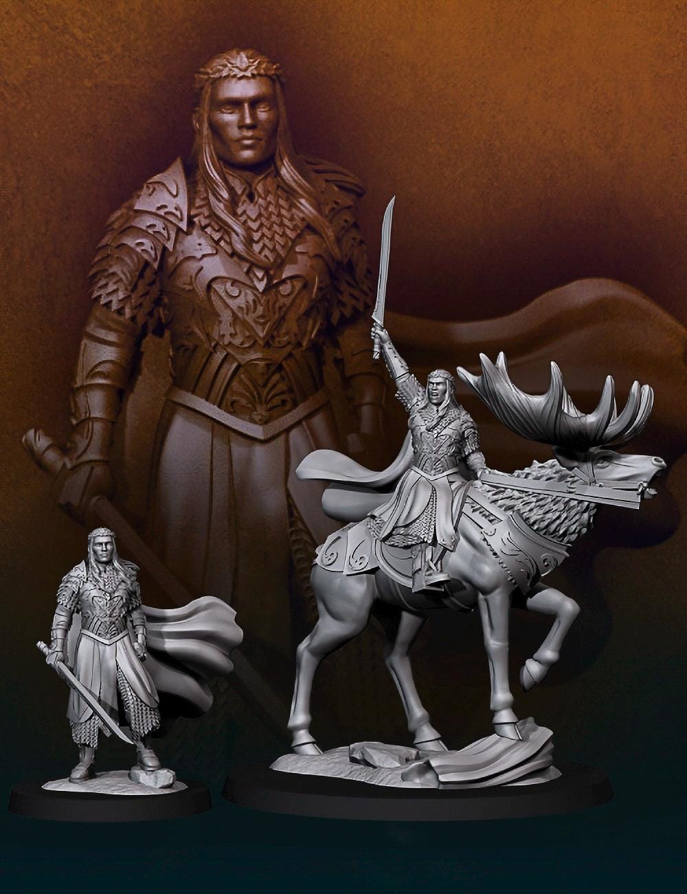 King of the forest on elk dnd minis fantasy miniatures dungeons and dragons miniatures for painting wargaming miniatures tabletop wargames