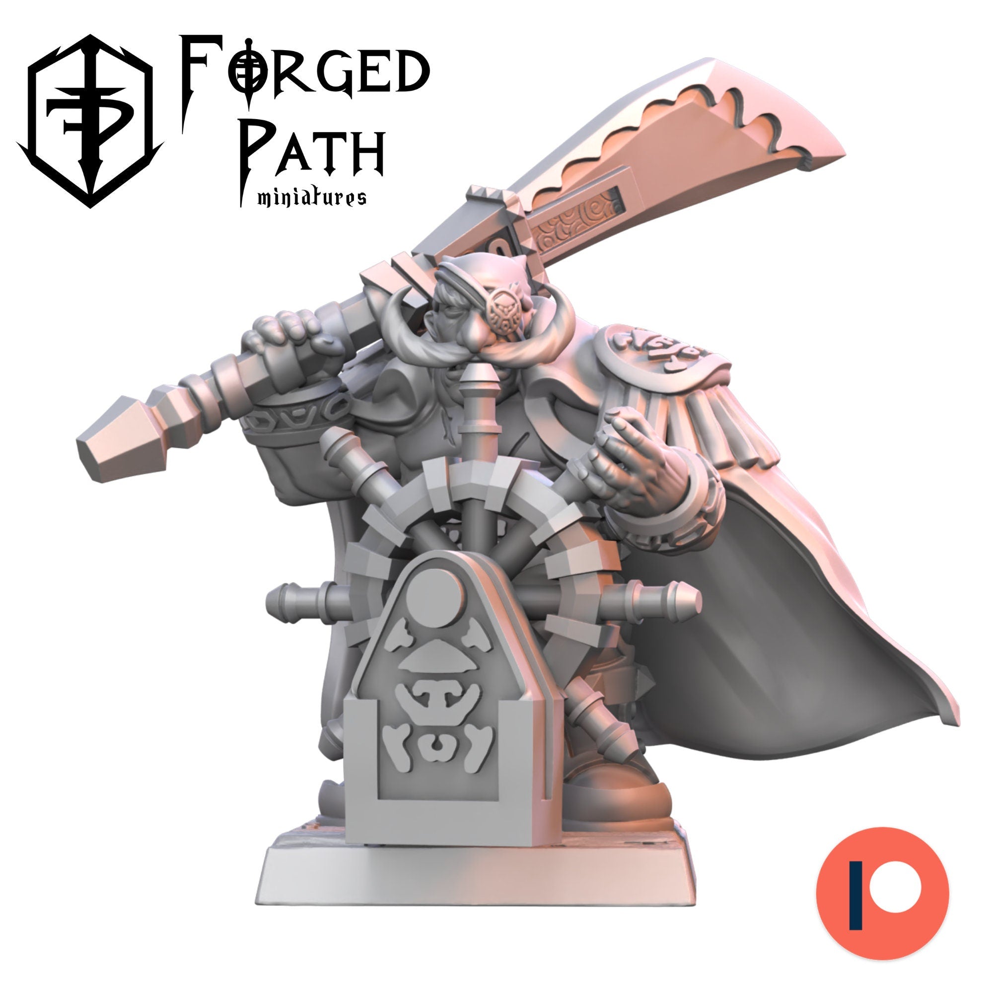 Pirate dwarf captain whitebeard dnd fantasy tabletop wargames army miniatures