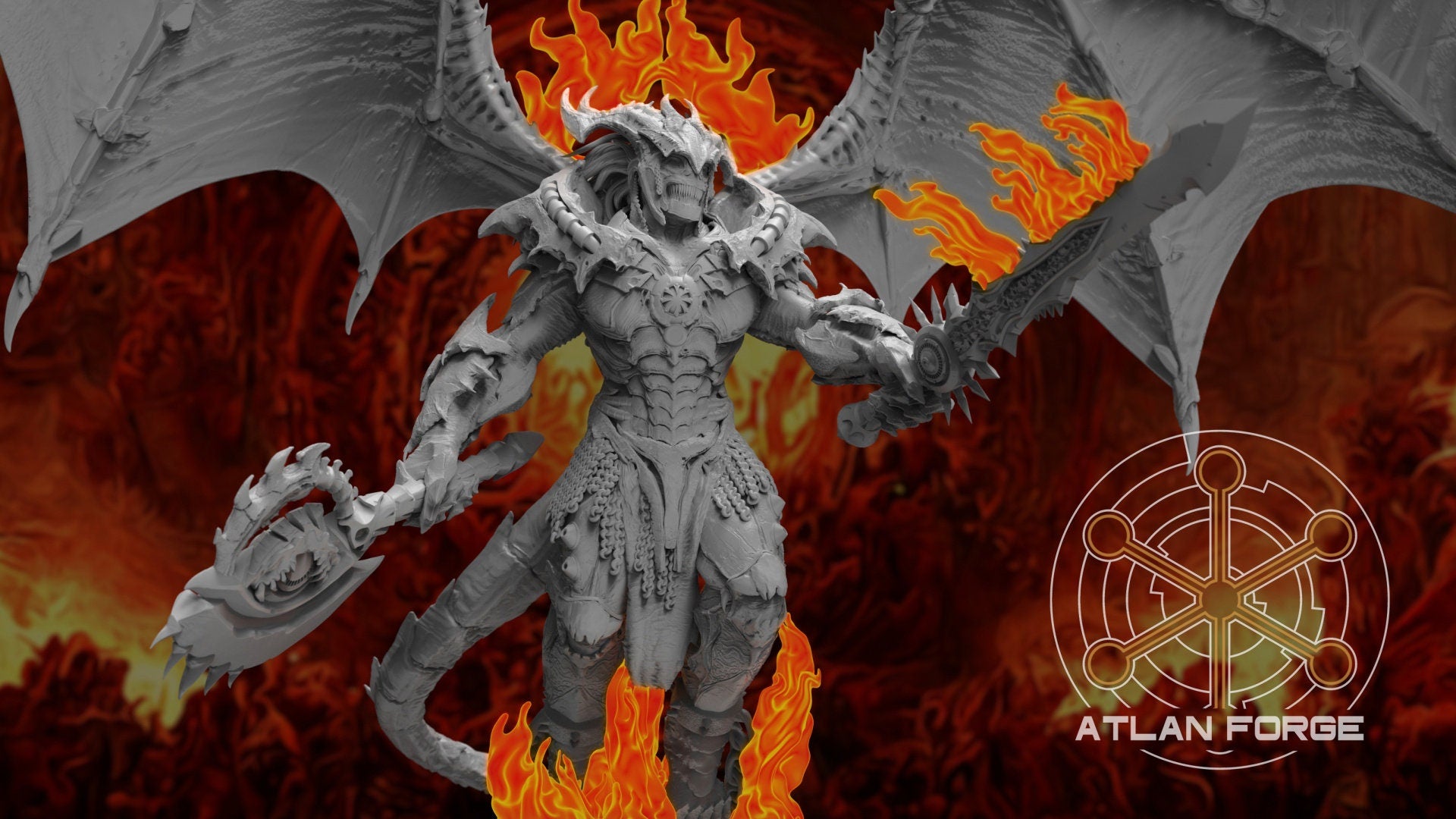 Daemon hades Archdemon of Hades 32mm sci-fi fantasy miniature for tabletop games grimdark RPGs wargaming miniature dungeons and dragons