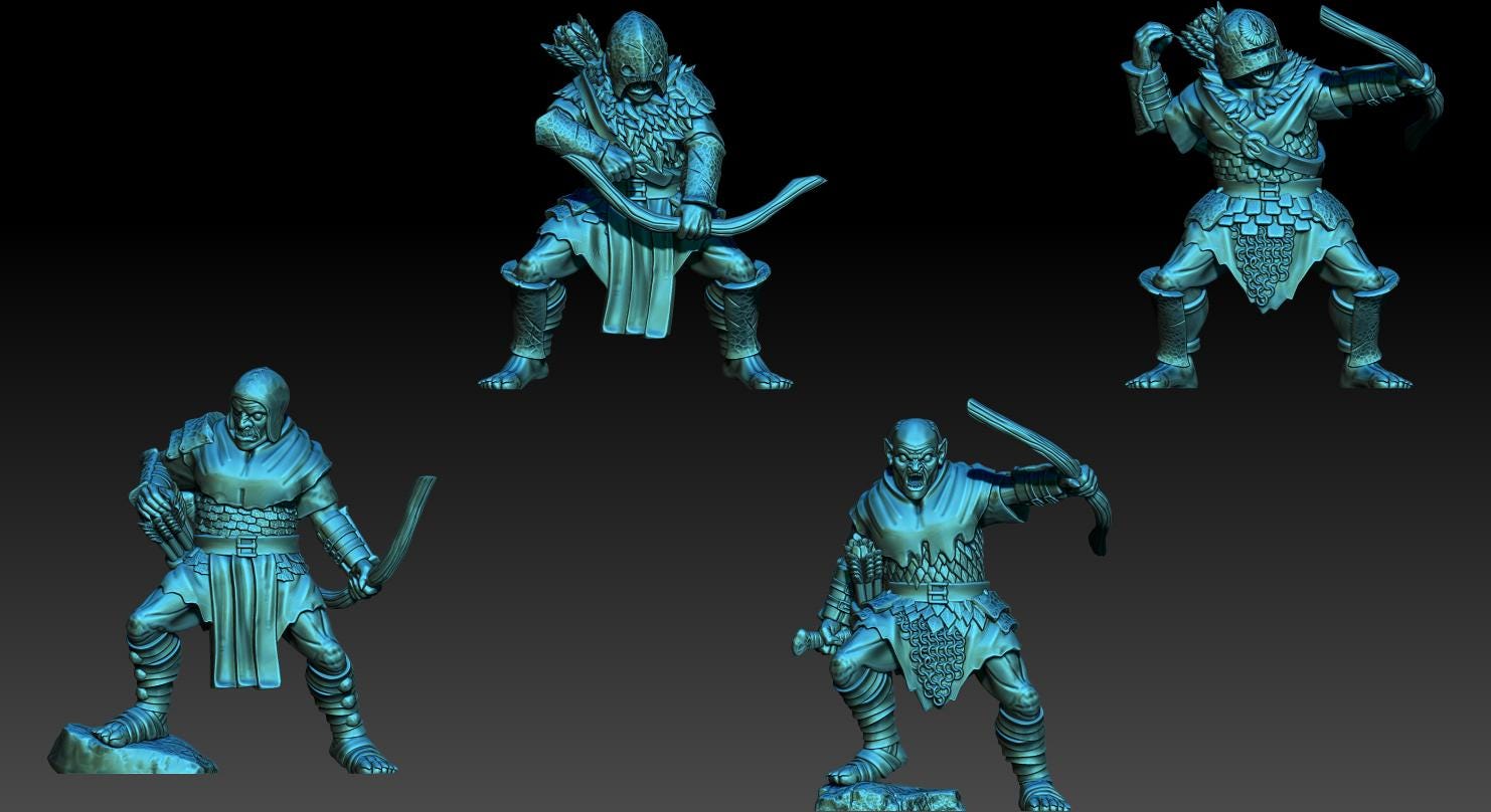 Assault on the Elven Forest orcs 28mm miniatures dnd gift fantasy miniatures dungeons and dragons wargaming miniatures tabletop wargames