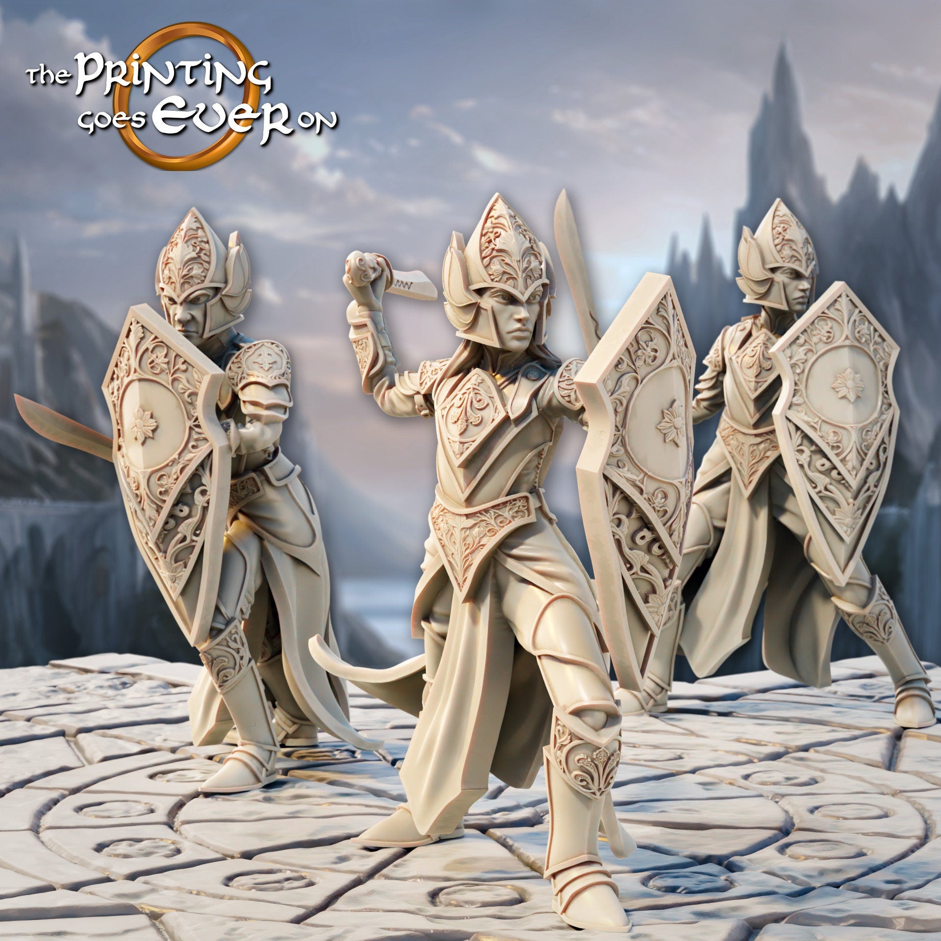 Silver Shore Eleven sentries swordmen 28mm miniatures dnd fantasy miniatures dungeons and dragons miniatures painting wargaming miniatures