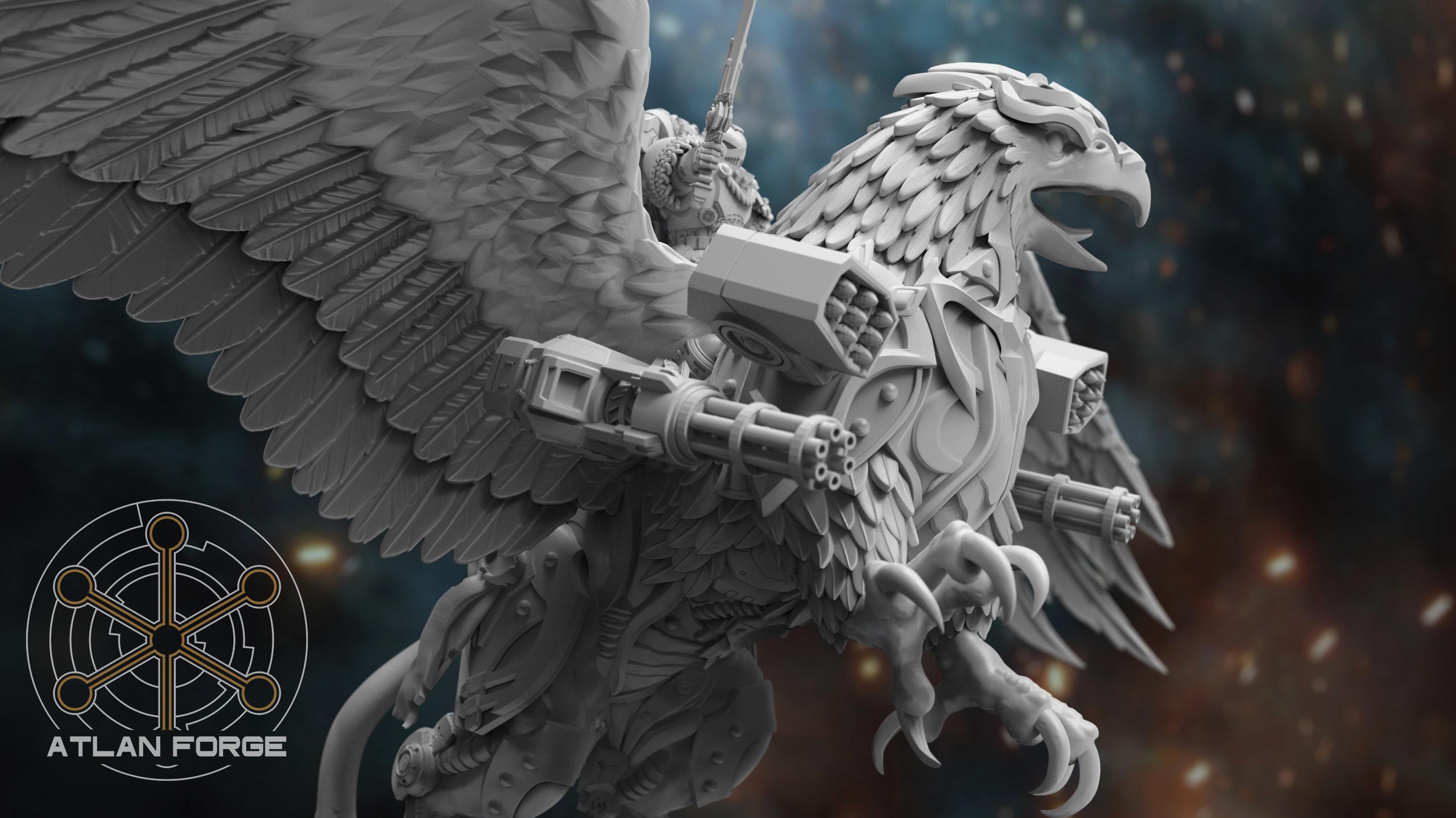 Cybernetic Battle Griffin 32mm sci-fi fantasy miniature for tabletop games grimdark RPGs dnd wargaming miniature dungeons and dragons