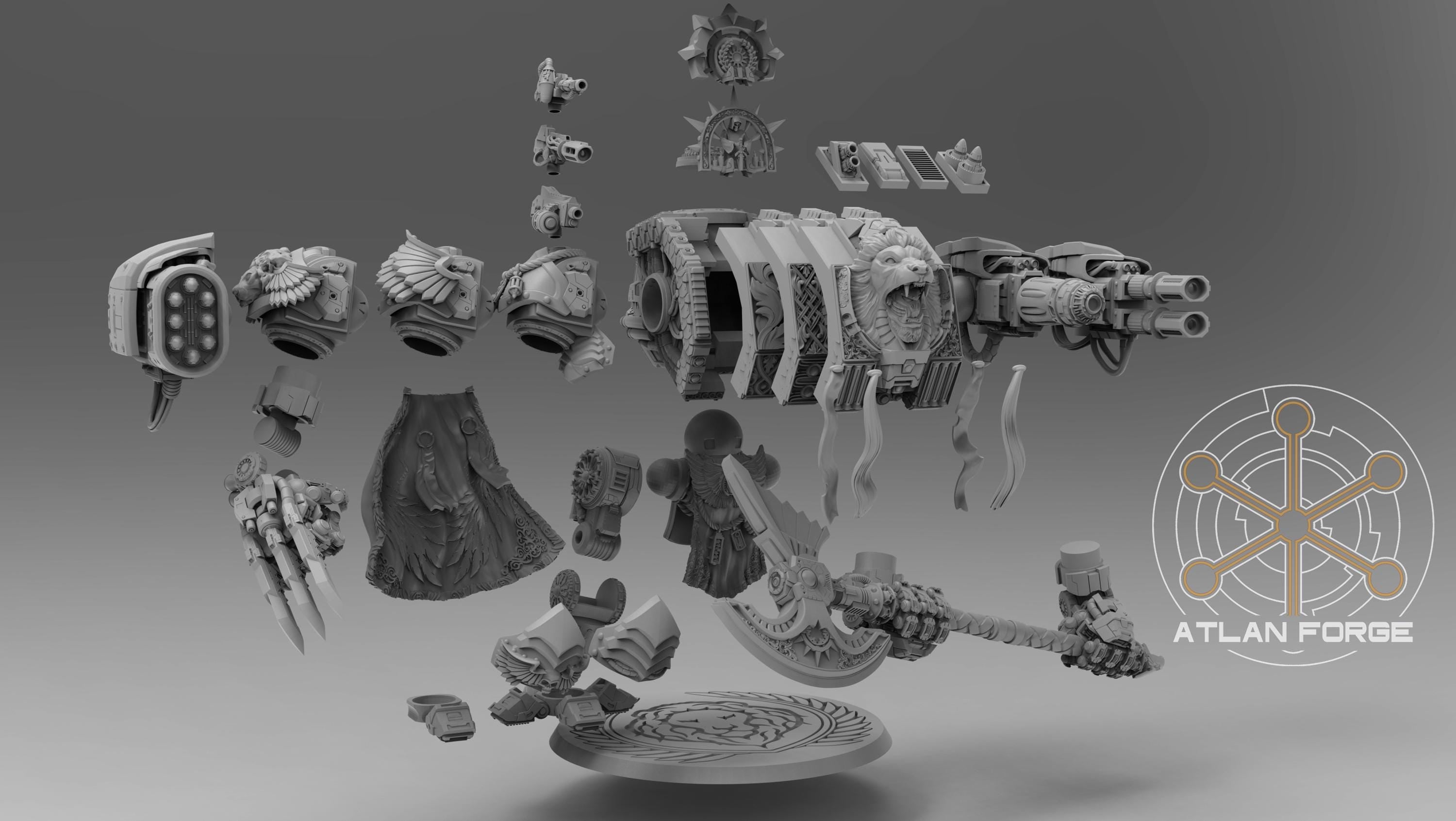 Angelic Lion Dreadnought 32mm wargame fantasy miniature dnd wargaming miniature dungeons and dragons painting gift RPG tabletop minis