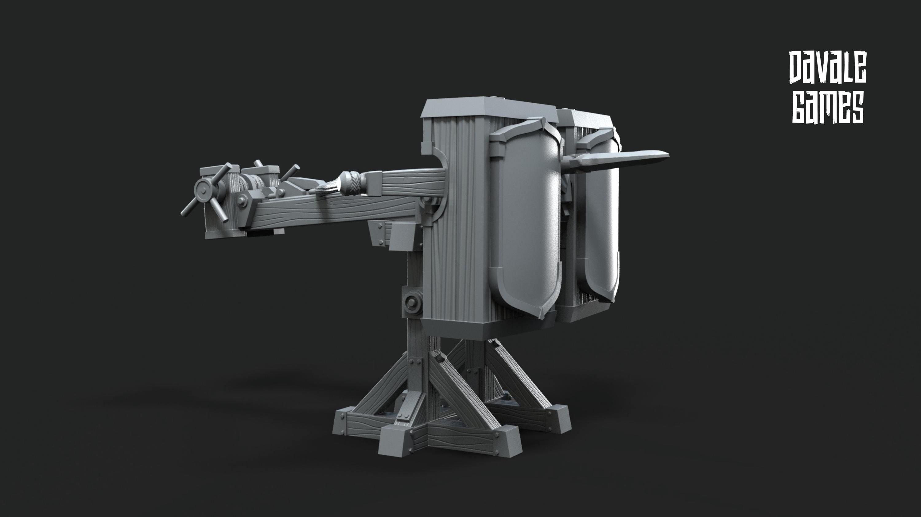 Grey Castle ballista with Dotation 28mm miniatures dnd minis fantasy miniatures dungeons and dragons painting wargaming miniatures tabletop