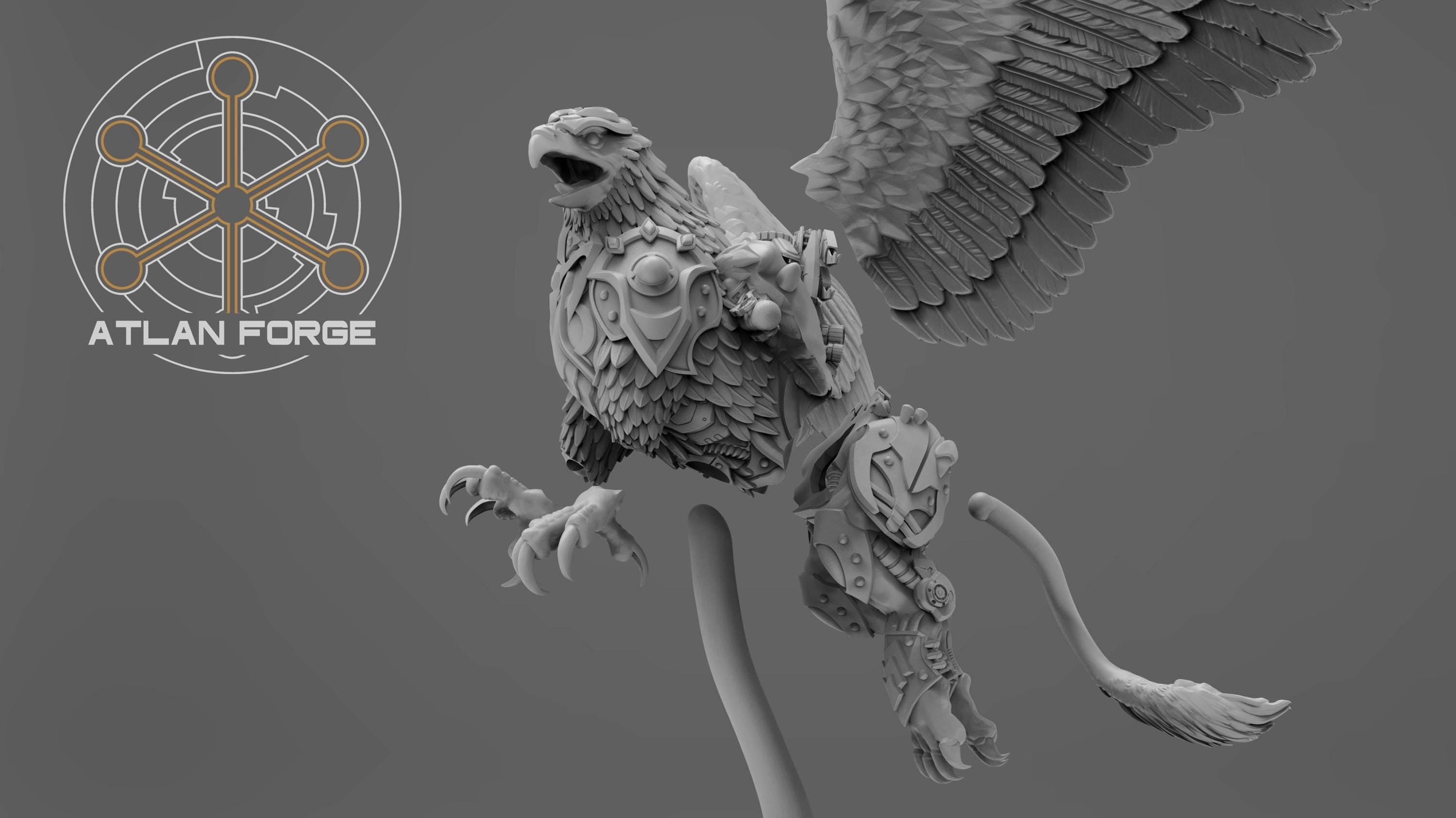 Cybernetic Battle Griffin 32mm sci-fi fantasy miniature for tabletop games grimdark RPGs dnd wargaming miniature dungeons and dragons